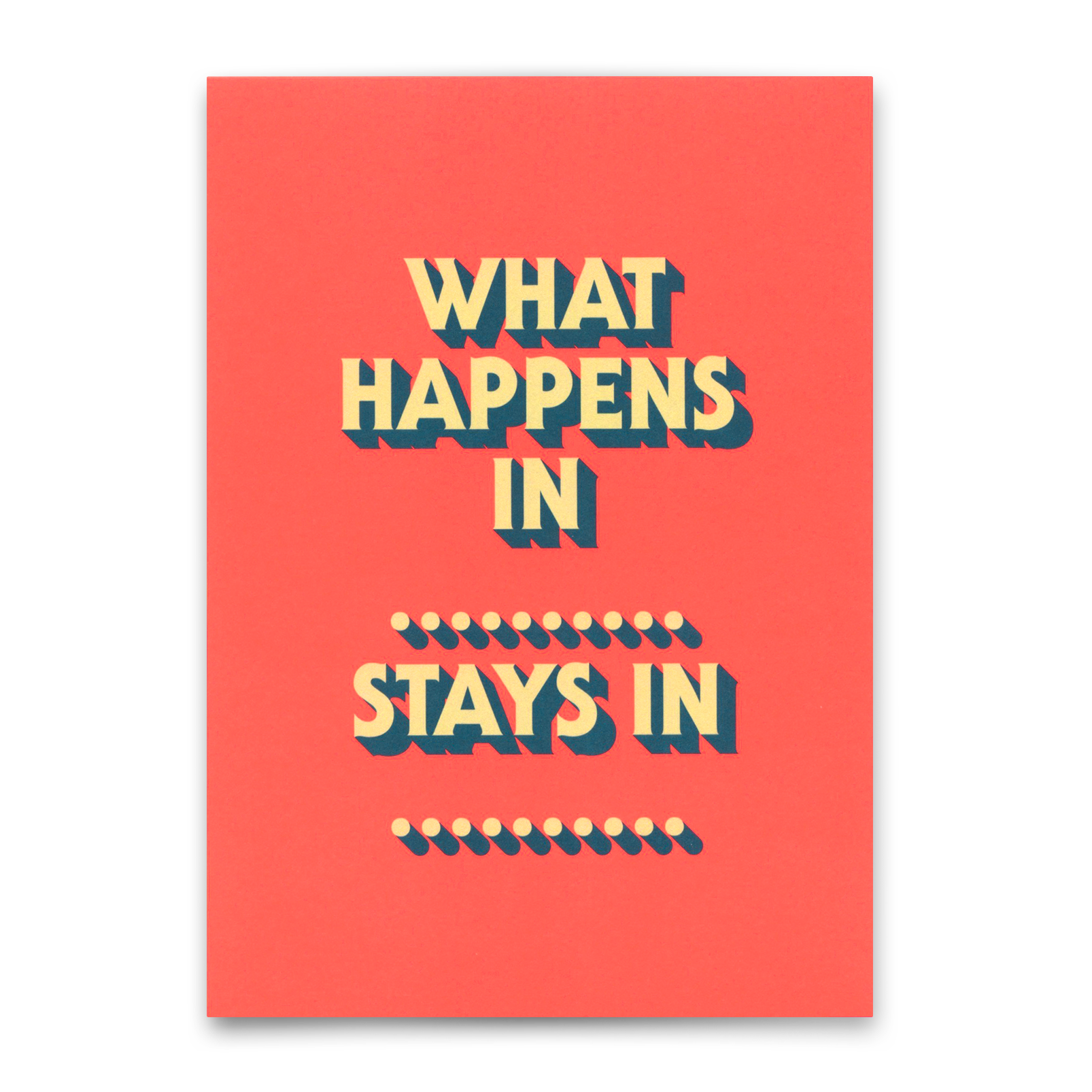 Postkarte "What happens in" | Lustige Karte mit Spruch für jeden Anlass