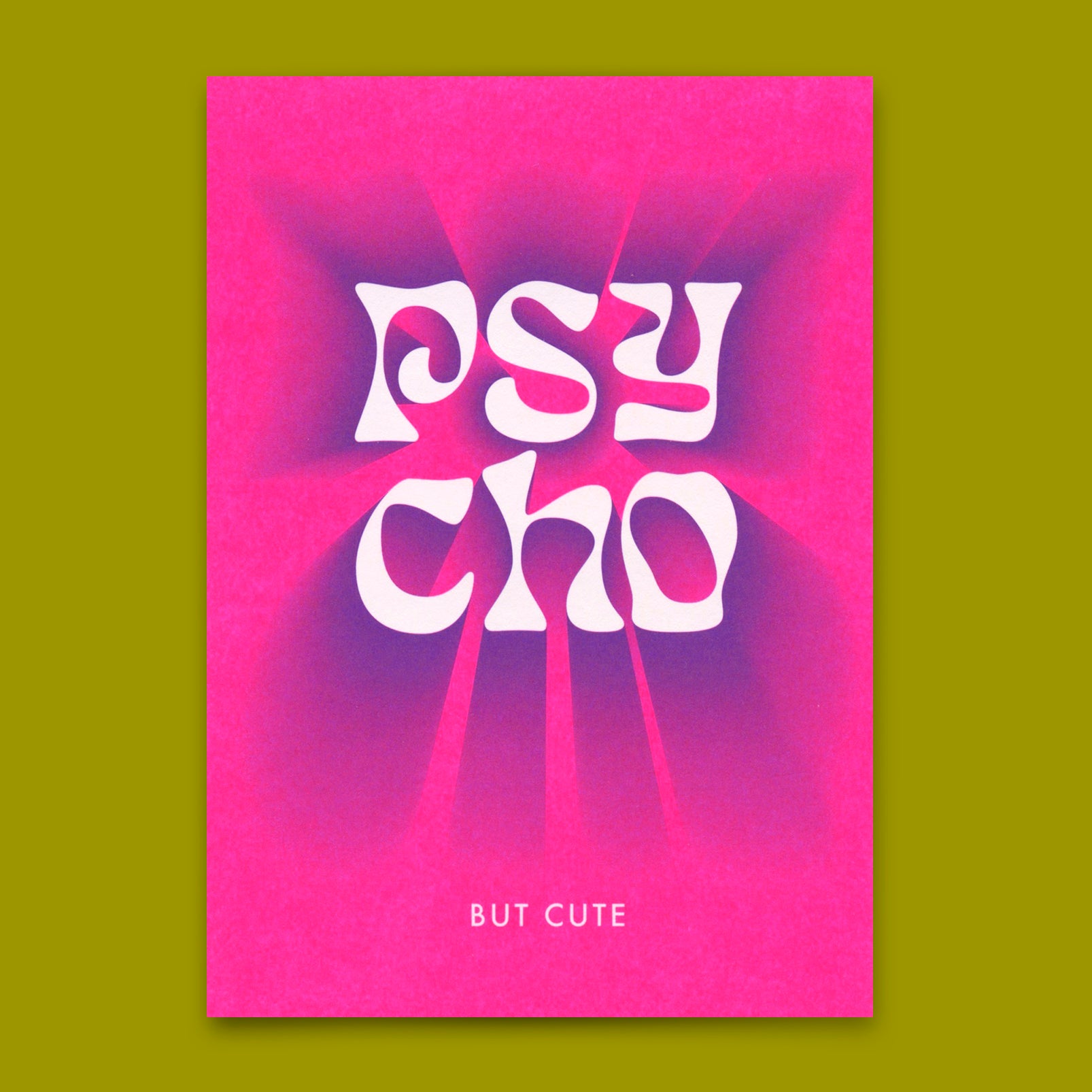 Postkarte "Psycho but cute" | Lustige Karte für Verliebte