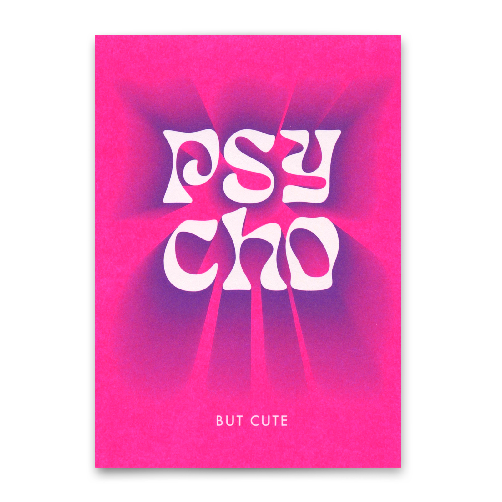 Postkarte "Psycho but cute" | Lustige Karte für Verliebte