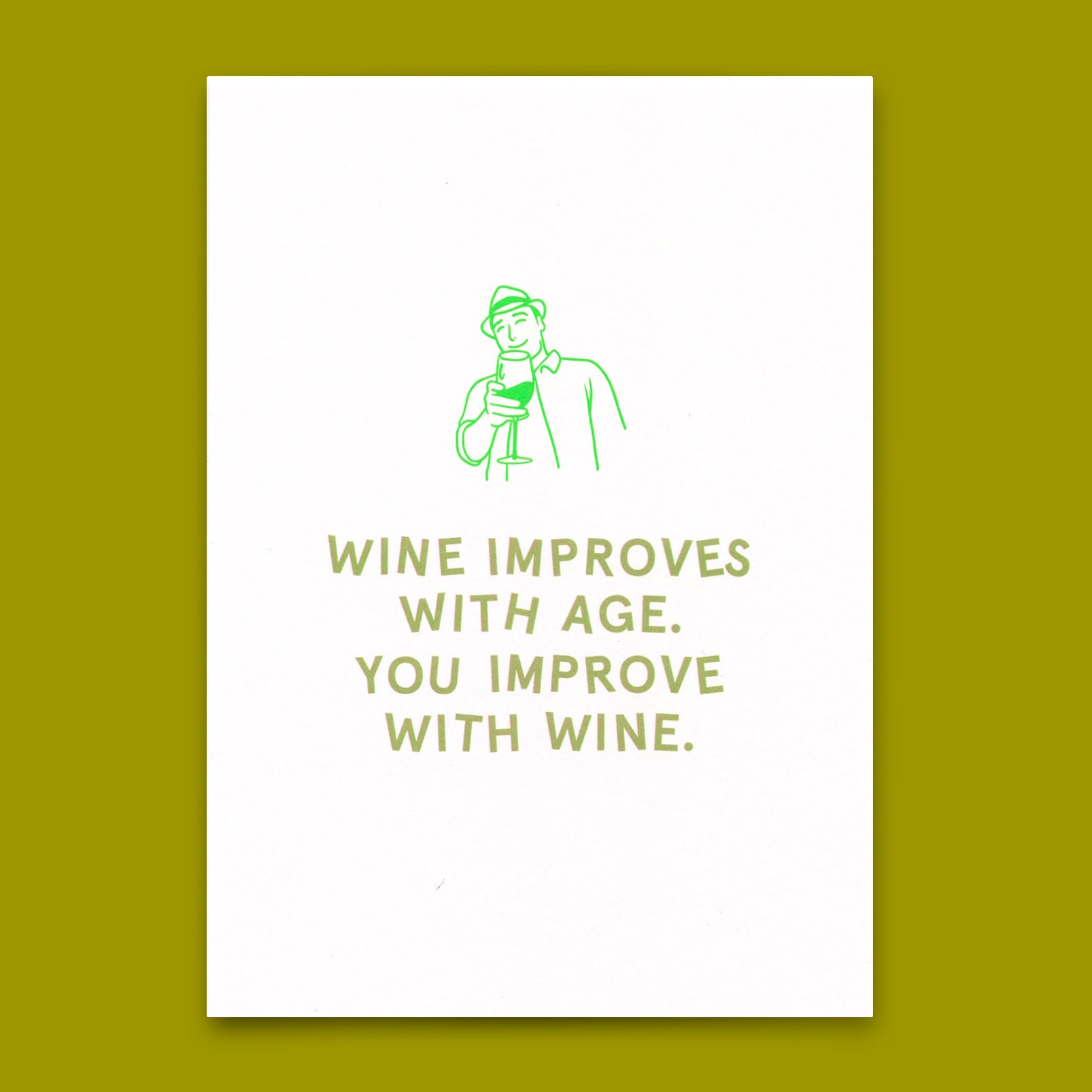 Postcard "Wine improves with age" | Funny birthday card