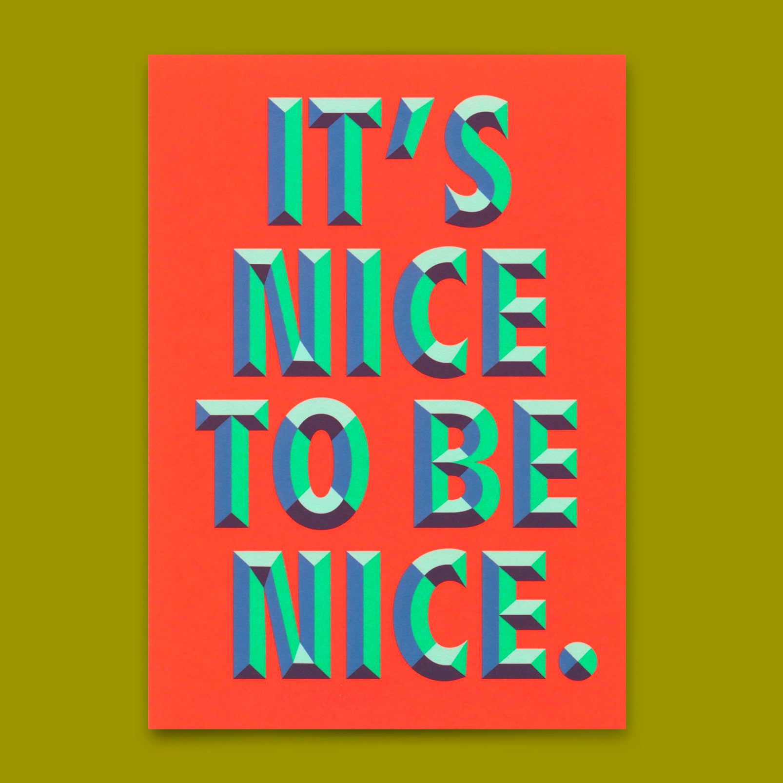 Postkarte "It`s nice to be nice" | Ausgefallene Karte für jeden Anlass
