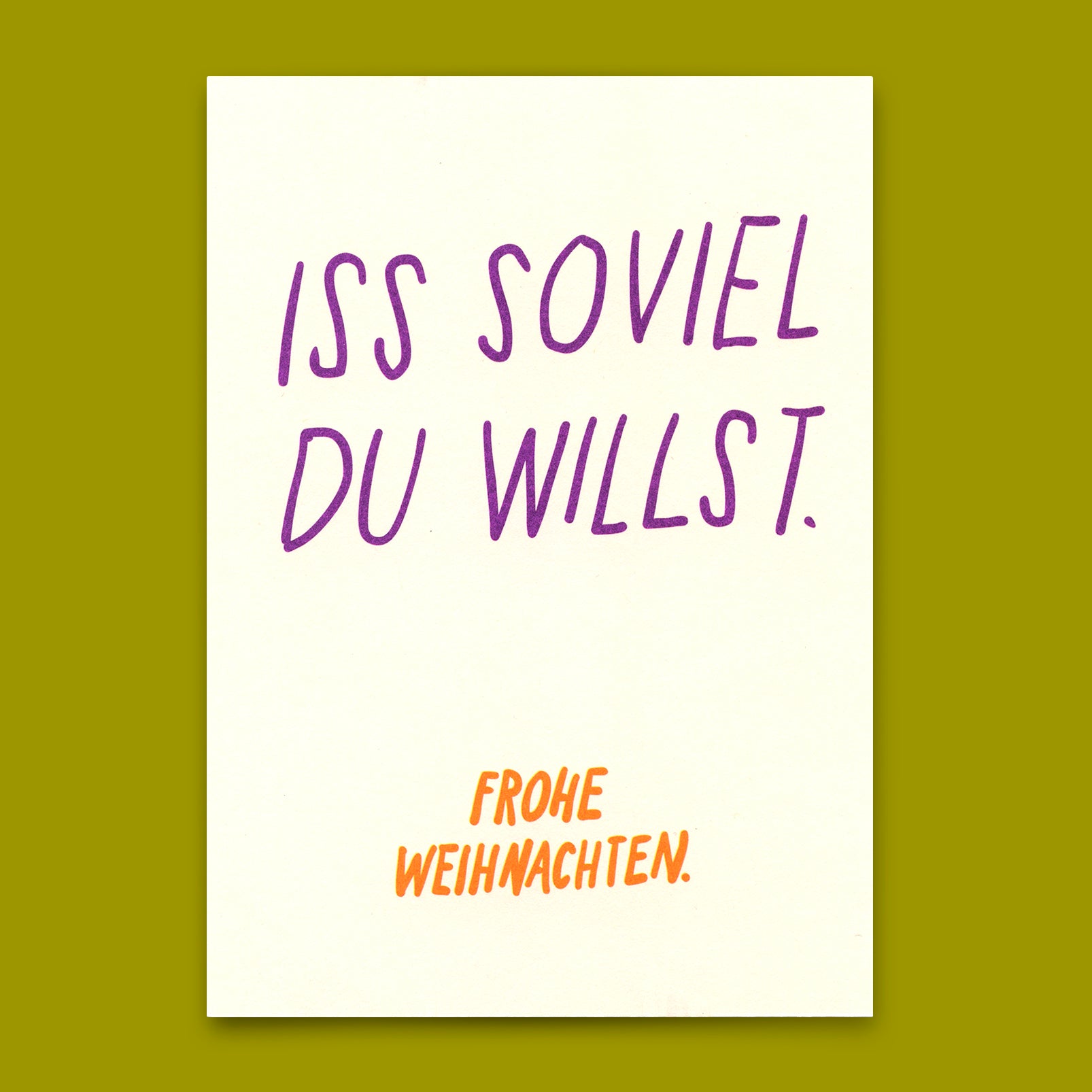 Postkarte "Iss soviel du willst" | Coole Karte zu Weihnachten mit Spruch
