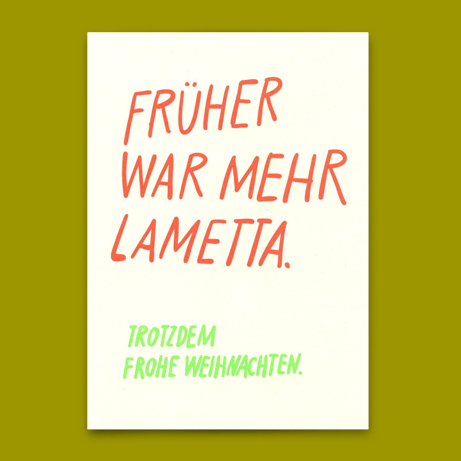 Postkarte "Früher war mehr" | Lustige Karte zu Weihnachten mit Spruch