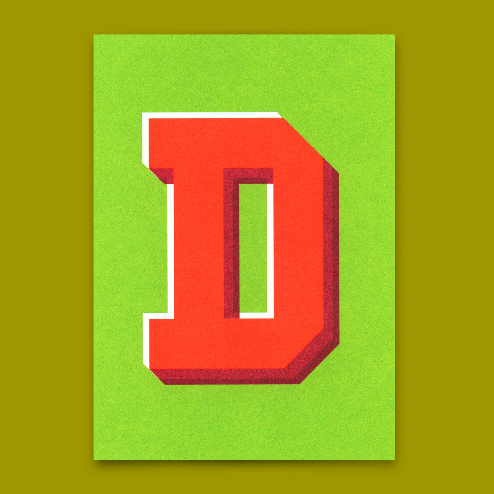 Monogrammkarte "D" | Coole Buchstaben Postkarte