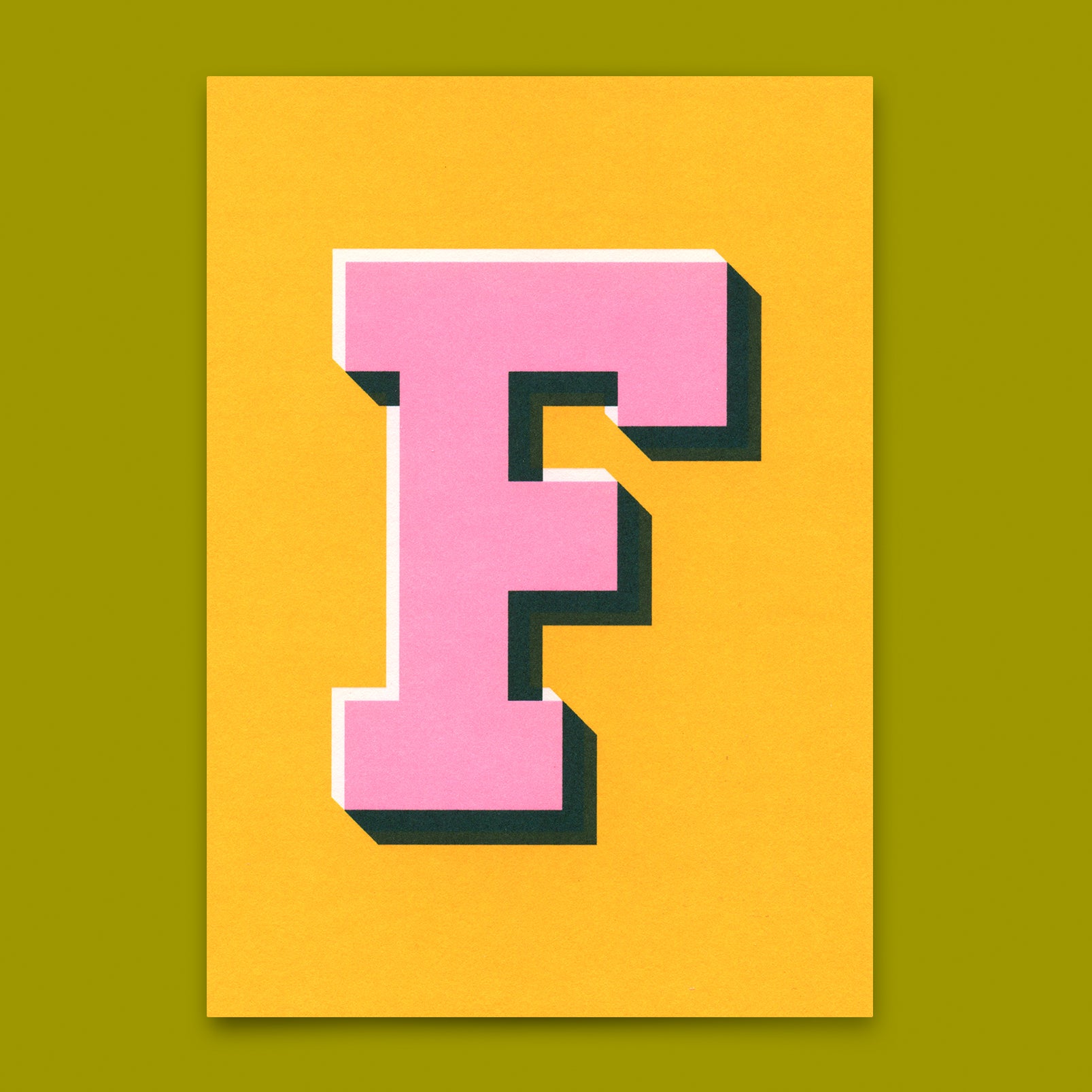 Monogrammkarte "F" | Coole Buchstaben Postkarte