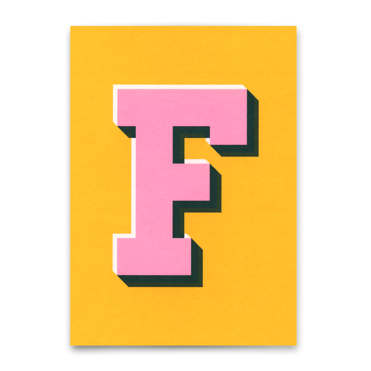 Monogrammkarte "F" | Coole Buchstaben Postkarte