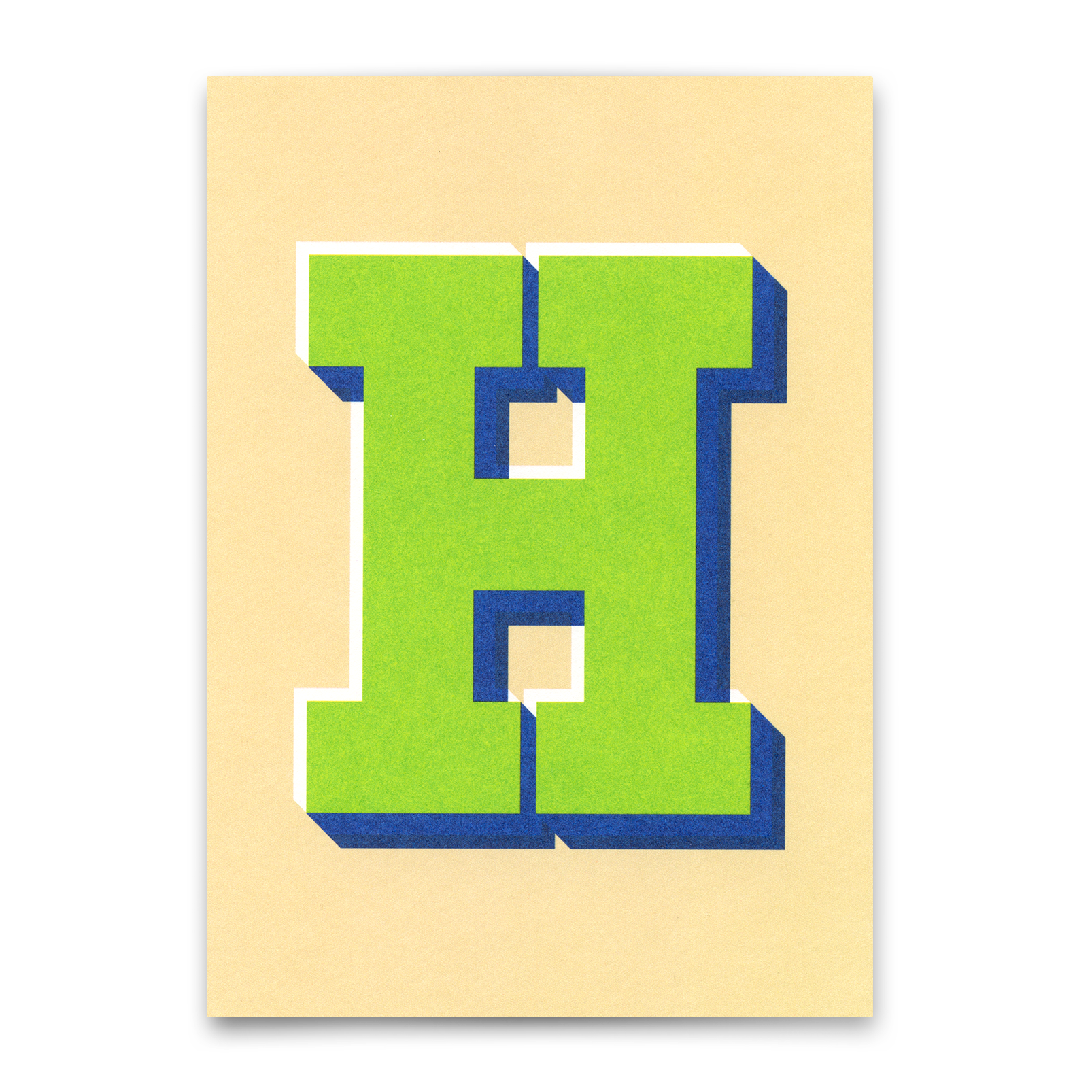 Monogrammkarte "H" | Coole Buchstaben Postkarte