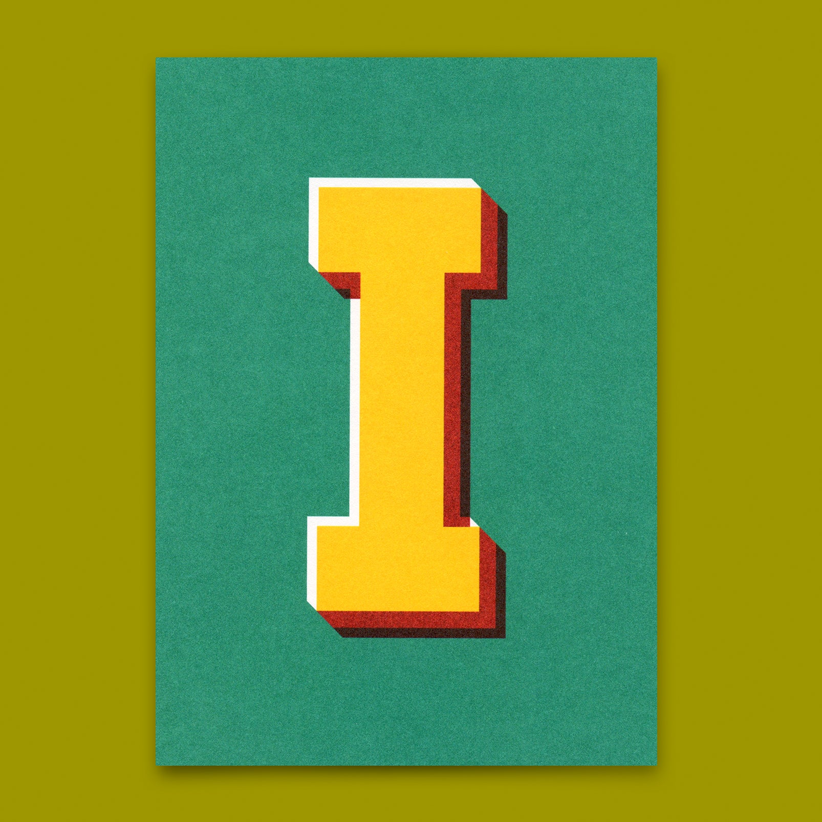 Monogrammkarte "I" | Coole Buchstaben Postkarte
