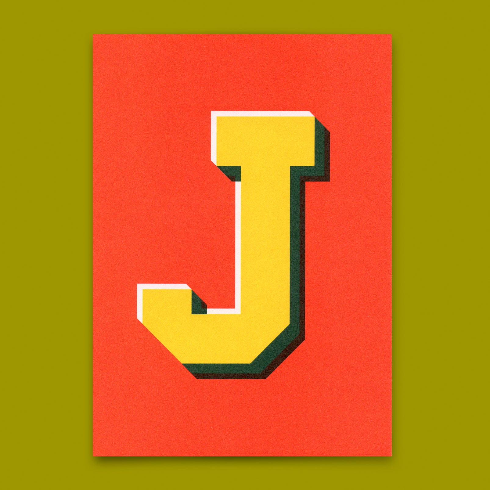 Monogrammkarte "J" | Coole Buchstaben Postkarte