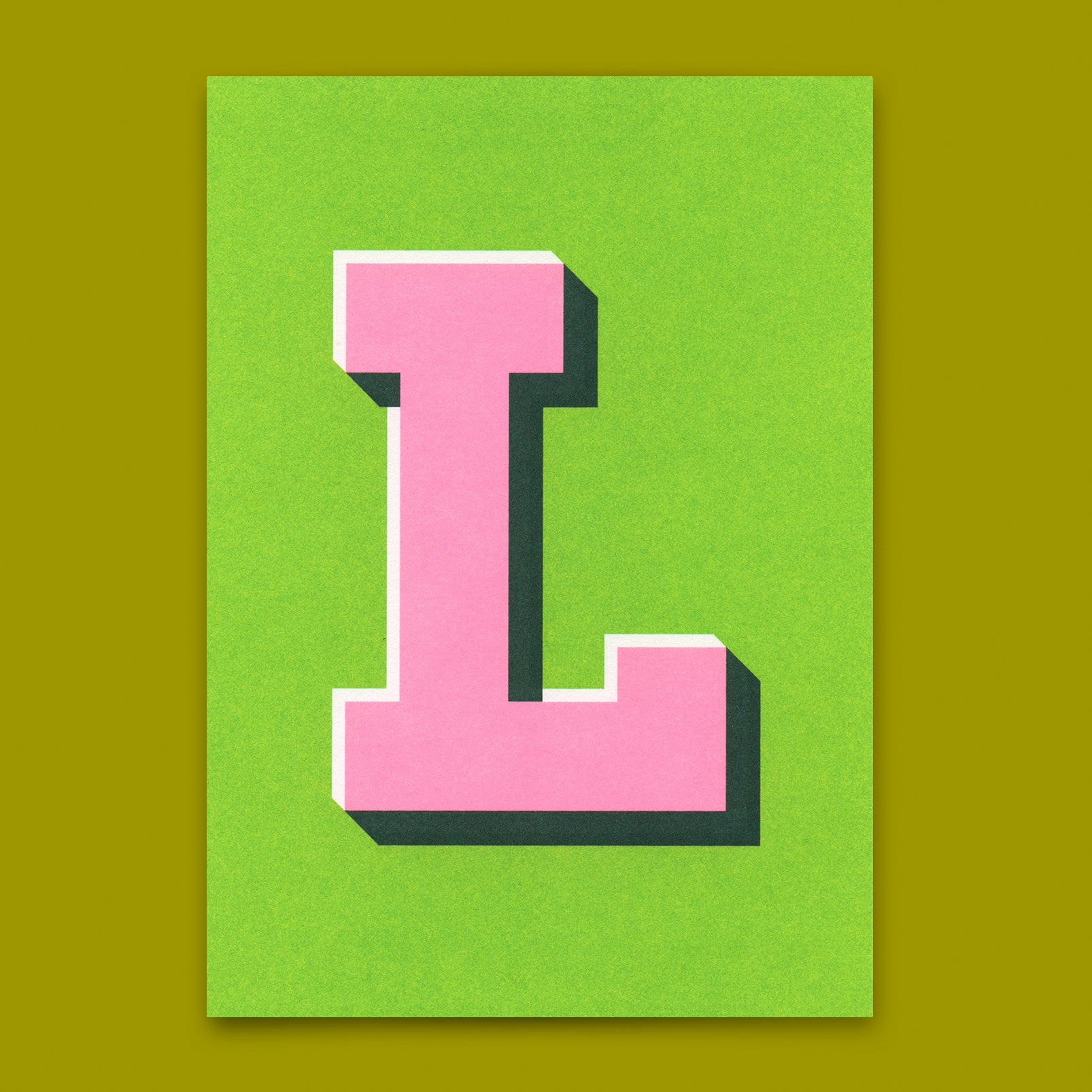 Monogrammkarte "L" | Coole Buchstaben Postkarte