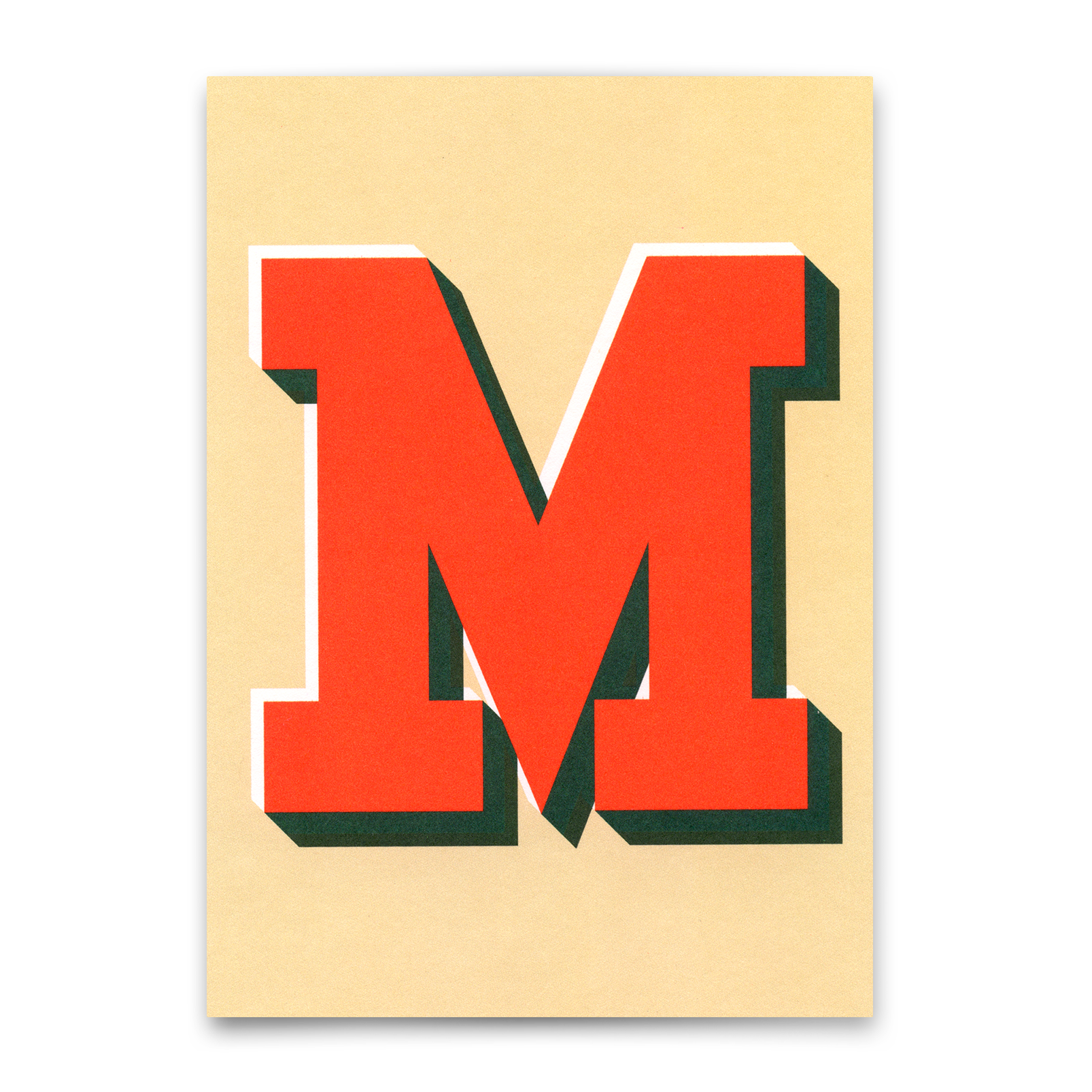 Monogrammkarte "M" | Coole Buchstaben Postkarte