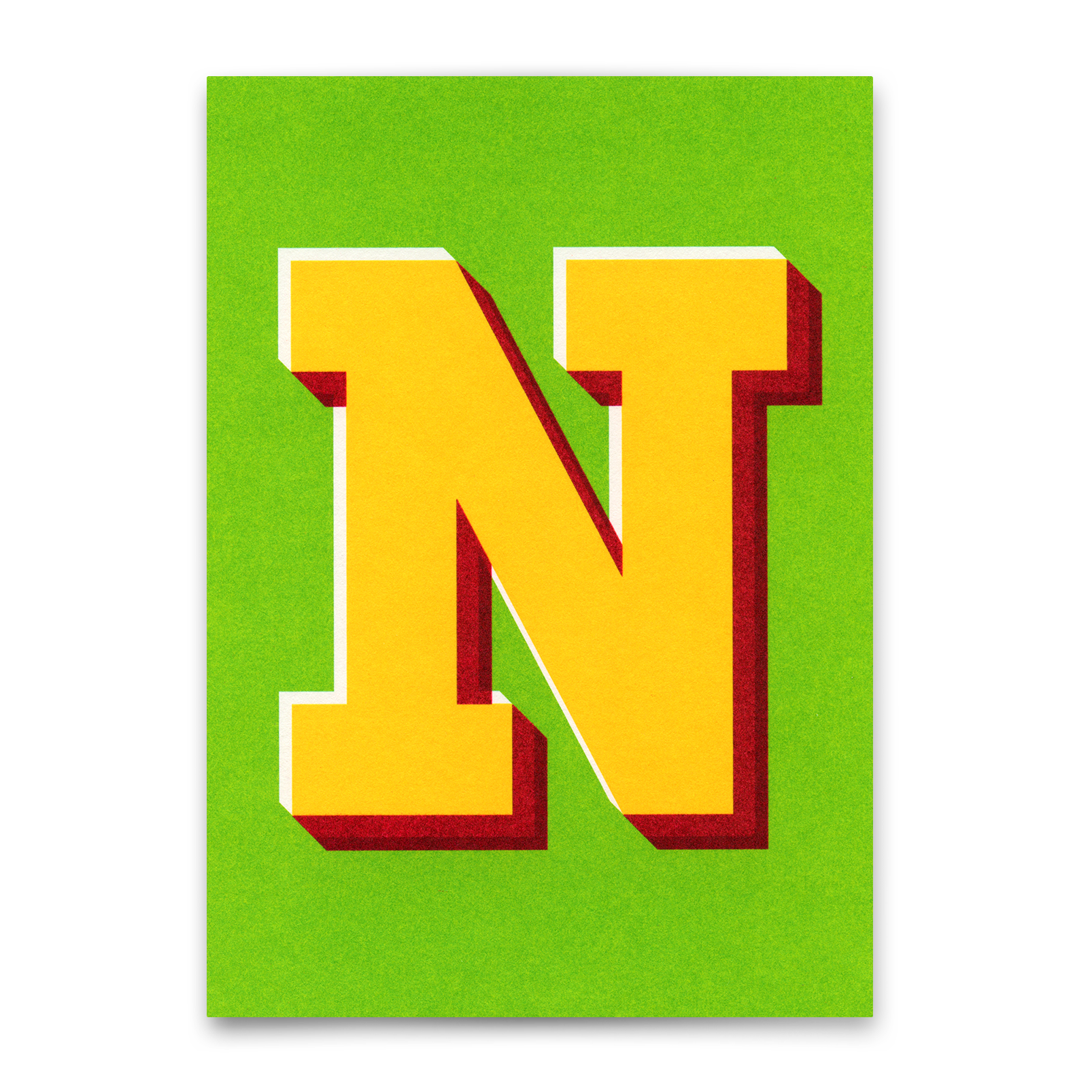 Monogrammkarte "N" | Coole Buchstaben Postkarte