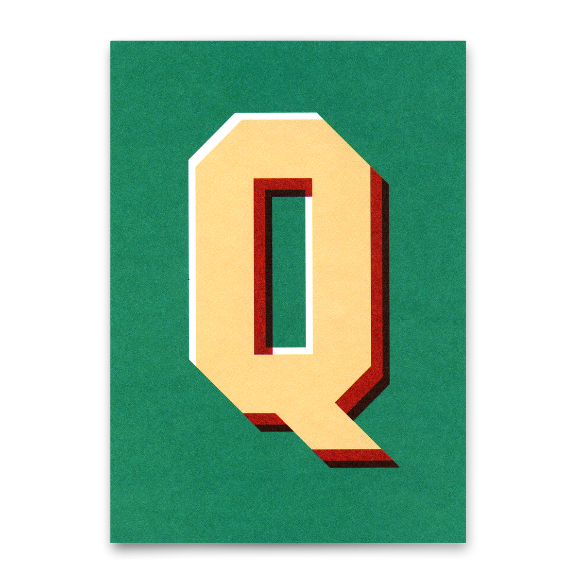 Monogrammkarte "Q" | Coole Buchstaben Postkarte