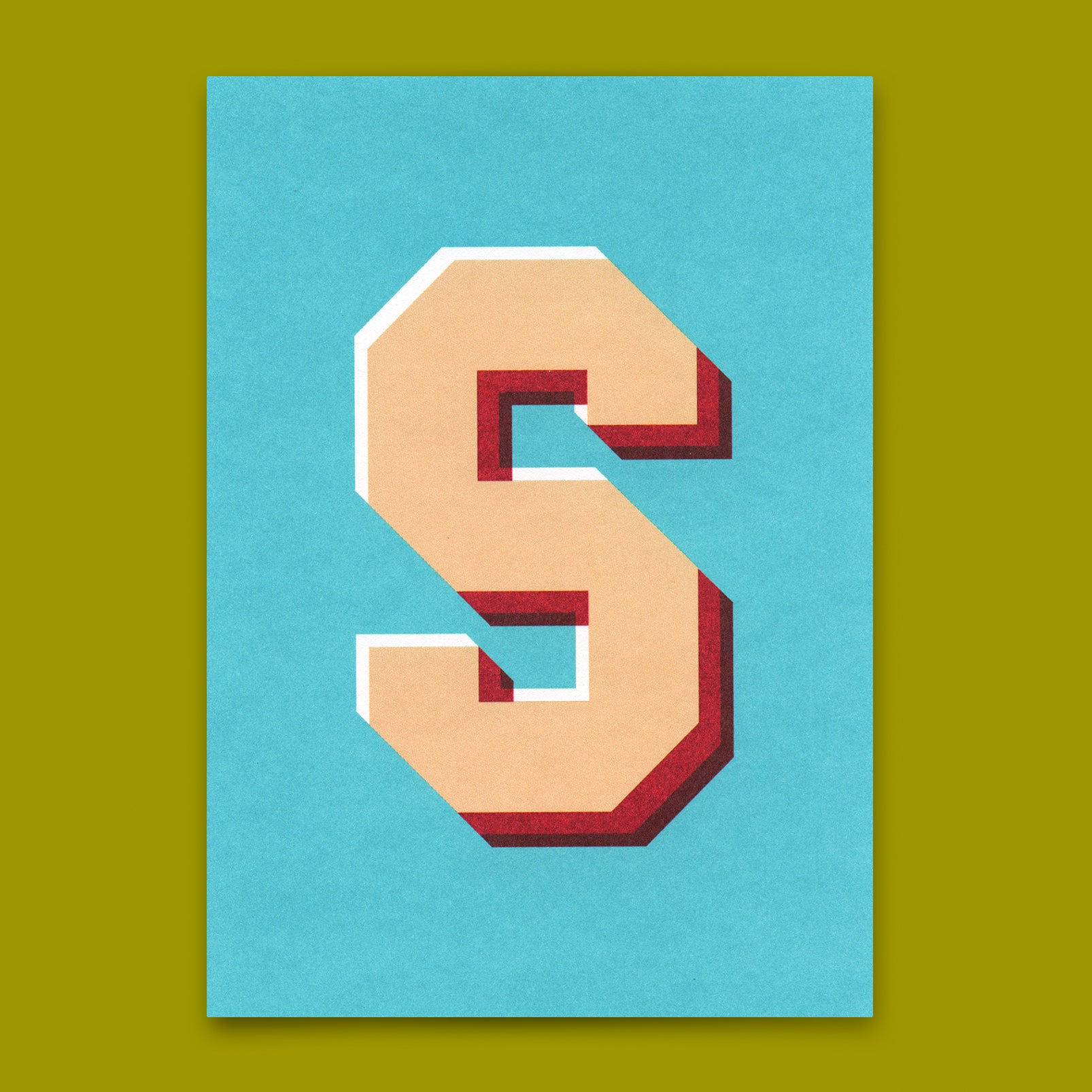 Monogrammkarte "S" | Coole Buchstaben Postkarte