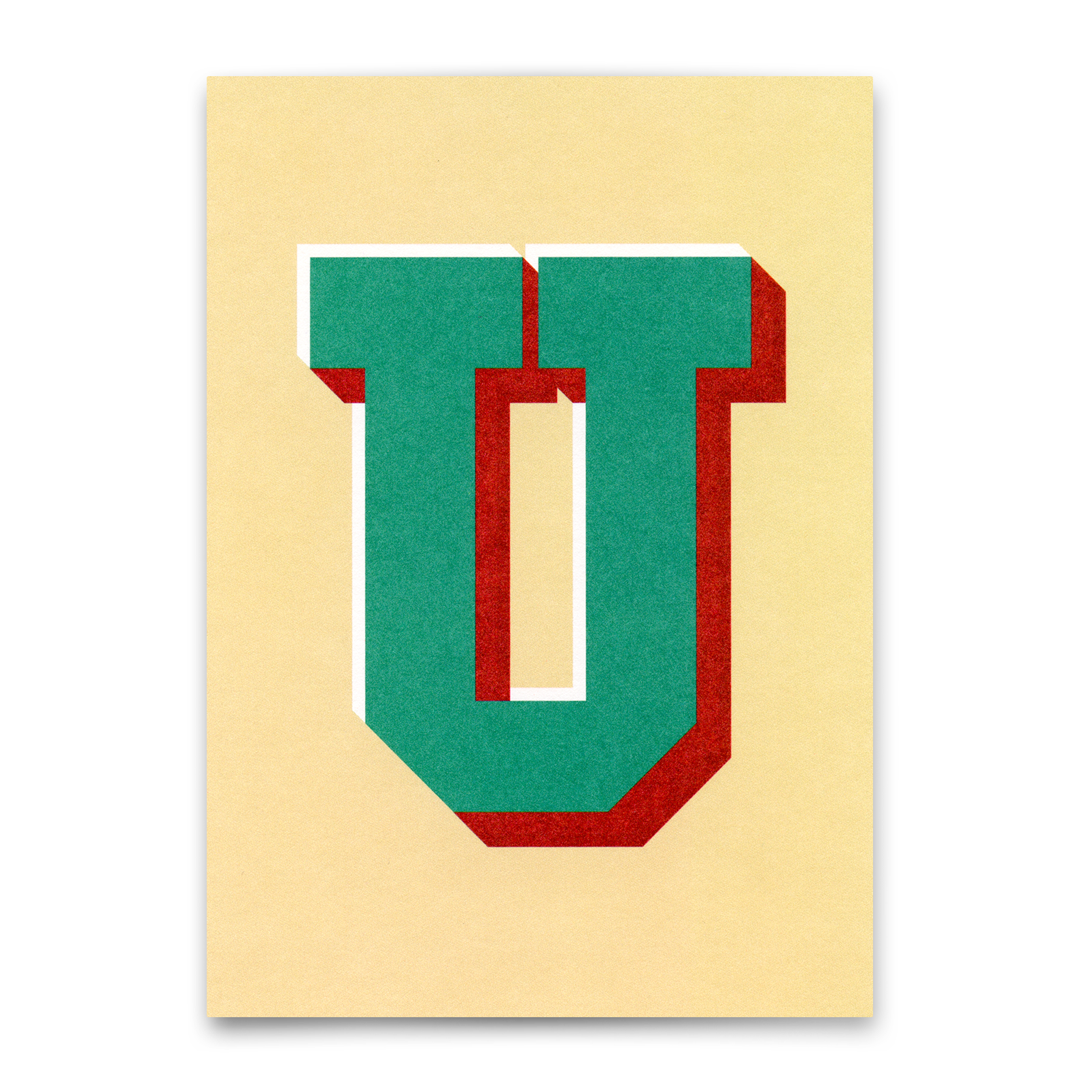 Monogrammkarte "U" | Coole Buchstaben Postkarte