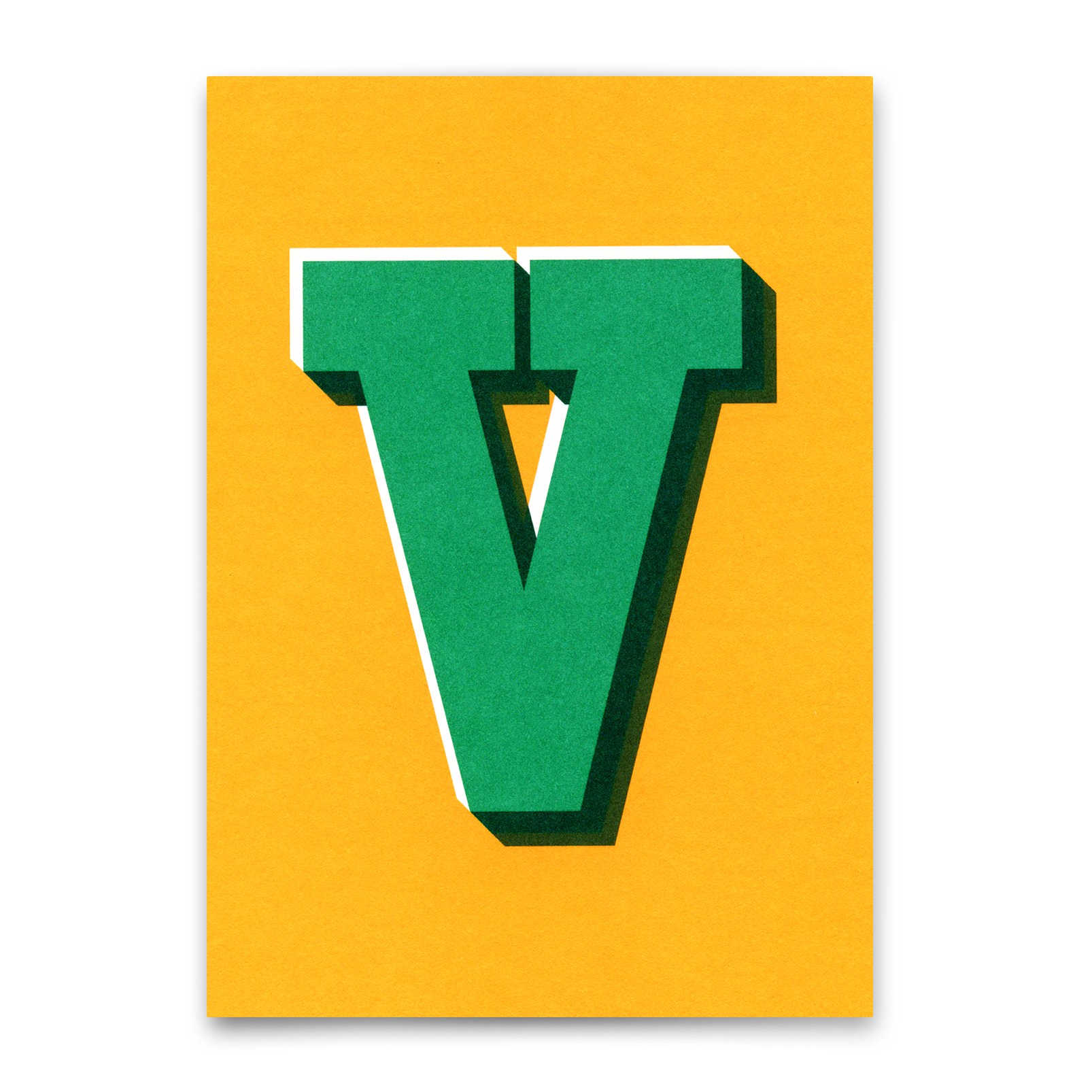 Monogrammkarte "V" | Coole Buchstaben Postkarte