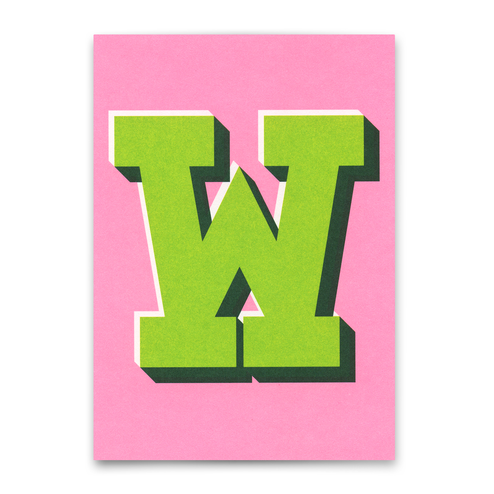 Monogrammkarte "W" | Coole Buchstaben Postkarte