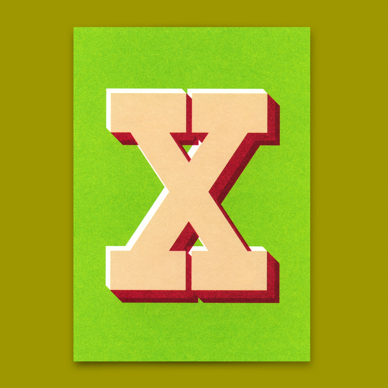 Monogrammkarte "X" | Coole Buchstaben Postkarte