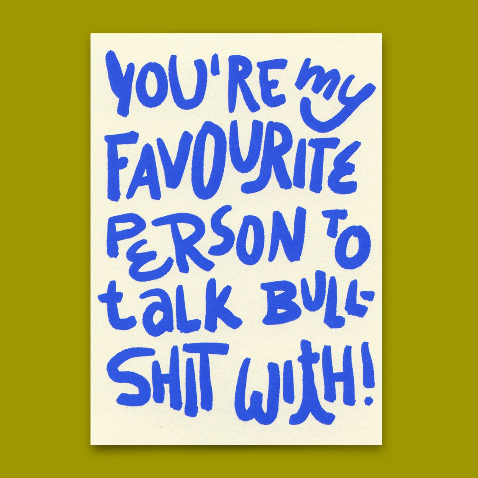 Postkarte "Favorite person to talk shit with" | Lustige Karte mit Spruch