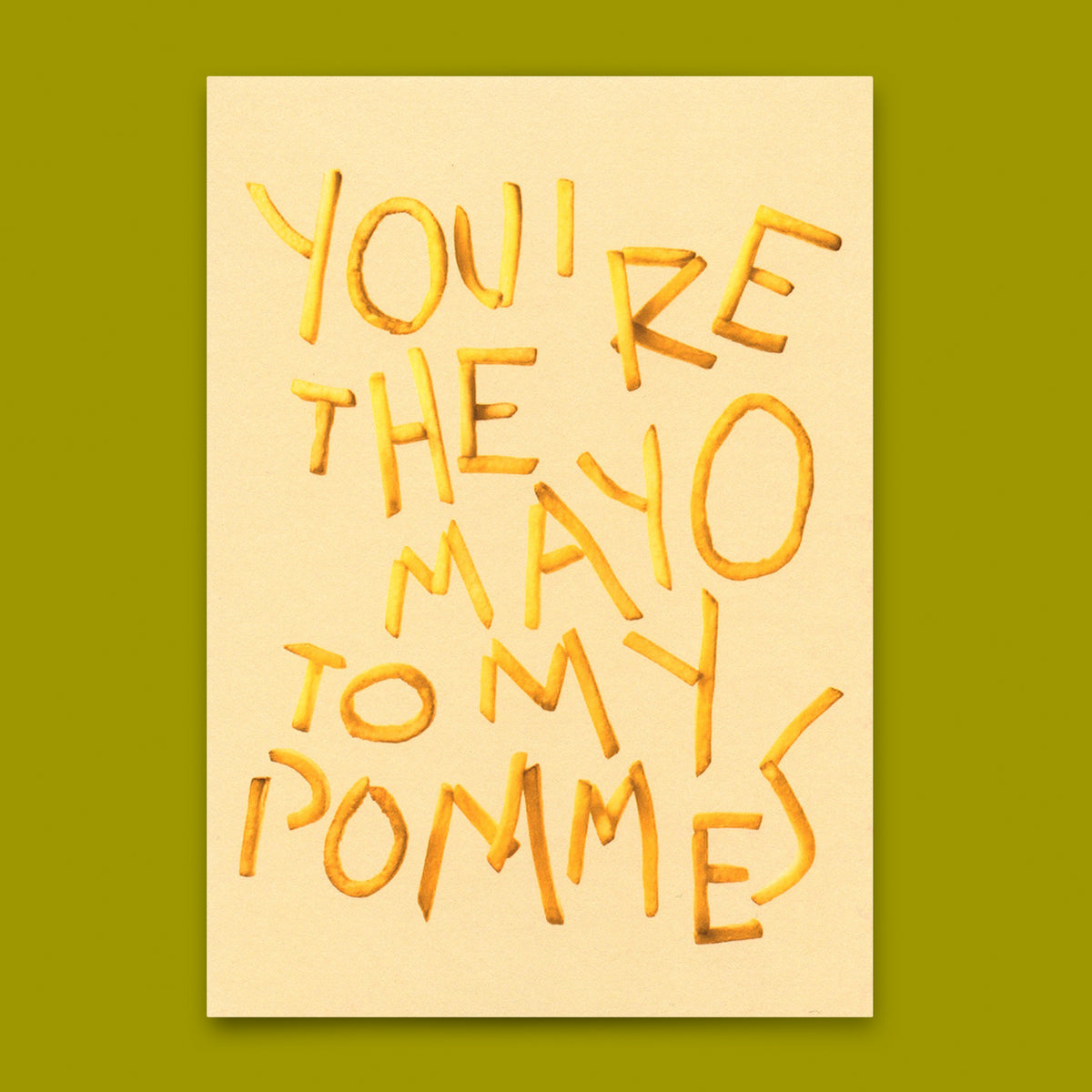 Postkarte "Mayo to my Pommes" | Lustige Karte für Verliebte
