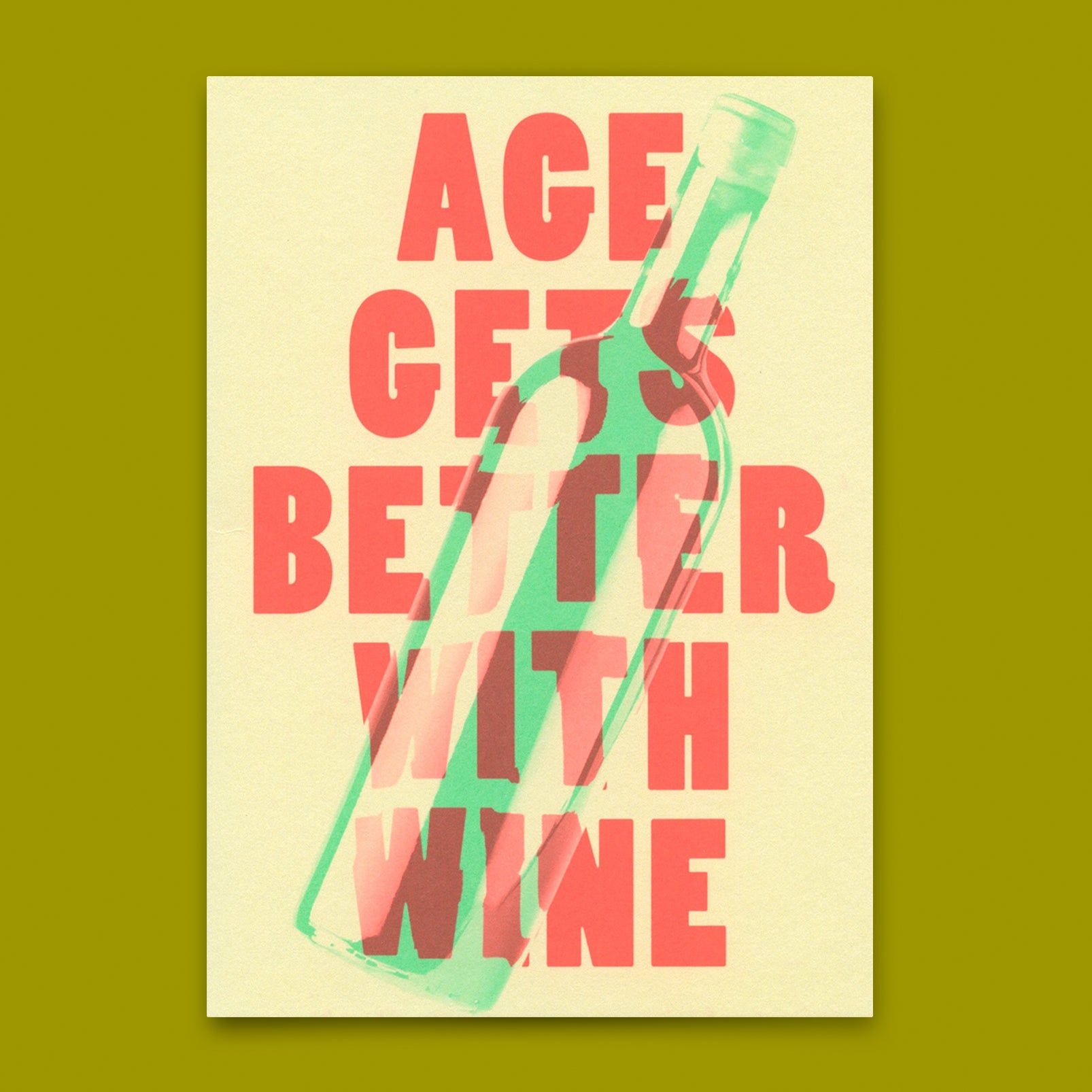 Postkarte "Age gets better with wine" | Lustige Karte zum Geburtstag
