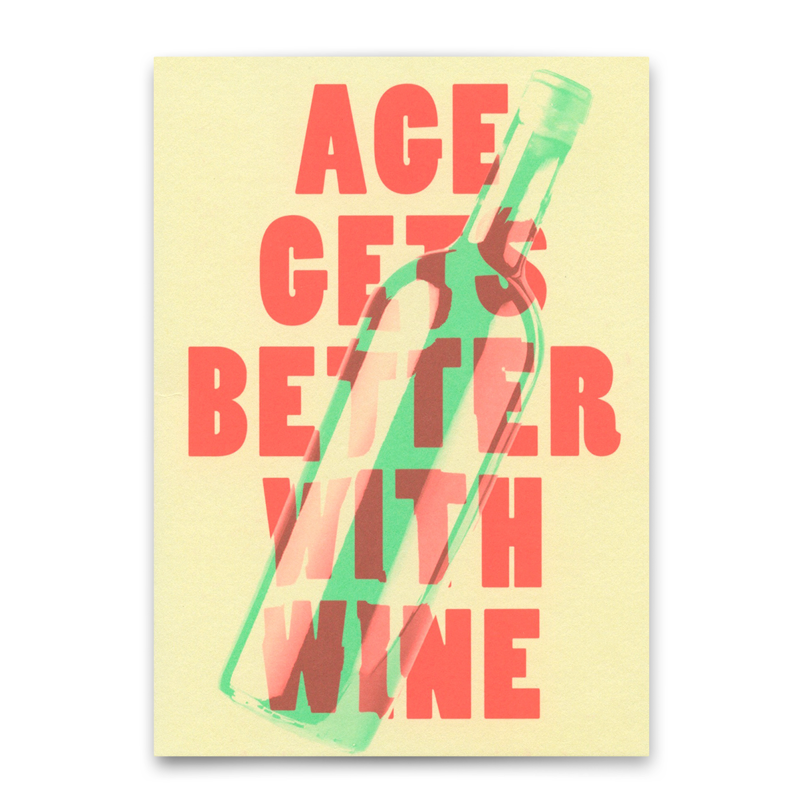 Postkarte "Age gets better with wine" | Lustige Karte zum Geburtstag
