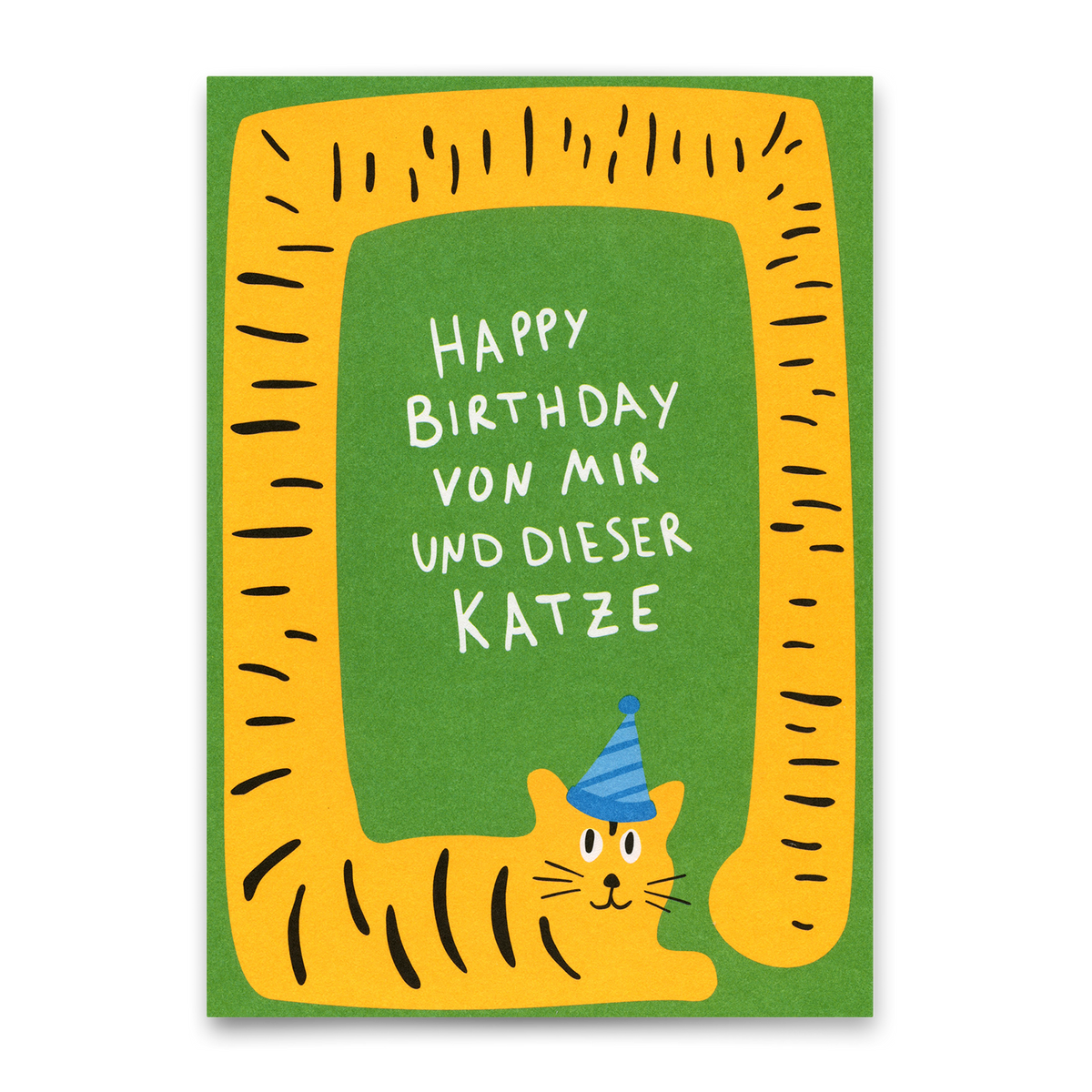 Postkarte "Happy Birthday Katze" | Lustige Karte zum Geburtstag