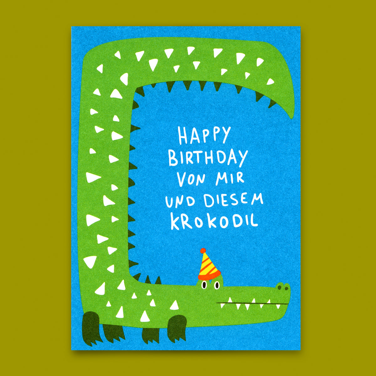 Postkarte "Happy Birthday Krokodil" | Lustige Karte zum Geburtstag