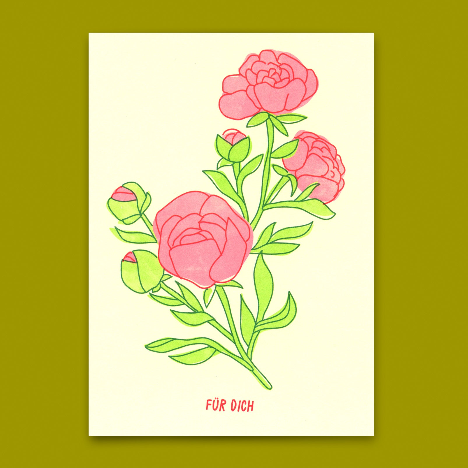 Postkarte "Für dich Rose" | Schöne Karte für jeden Anlass