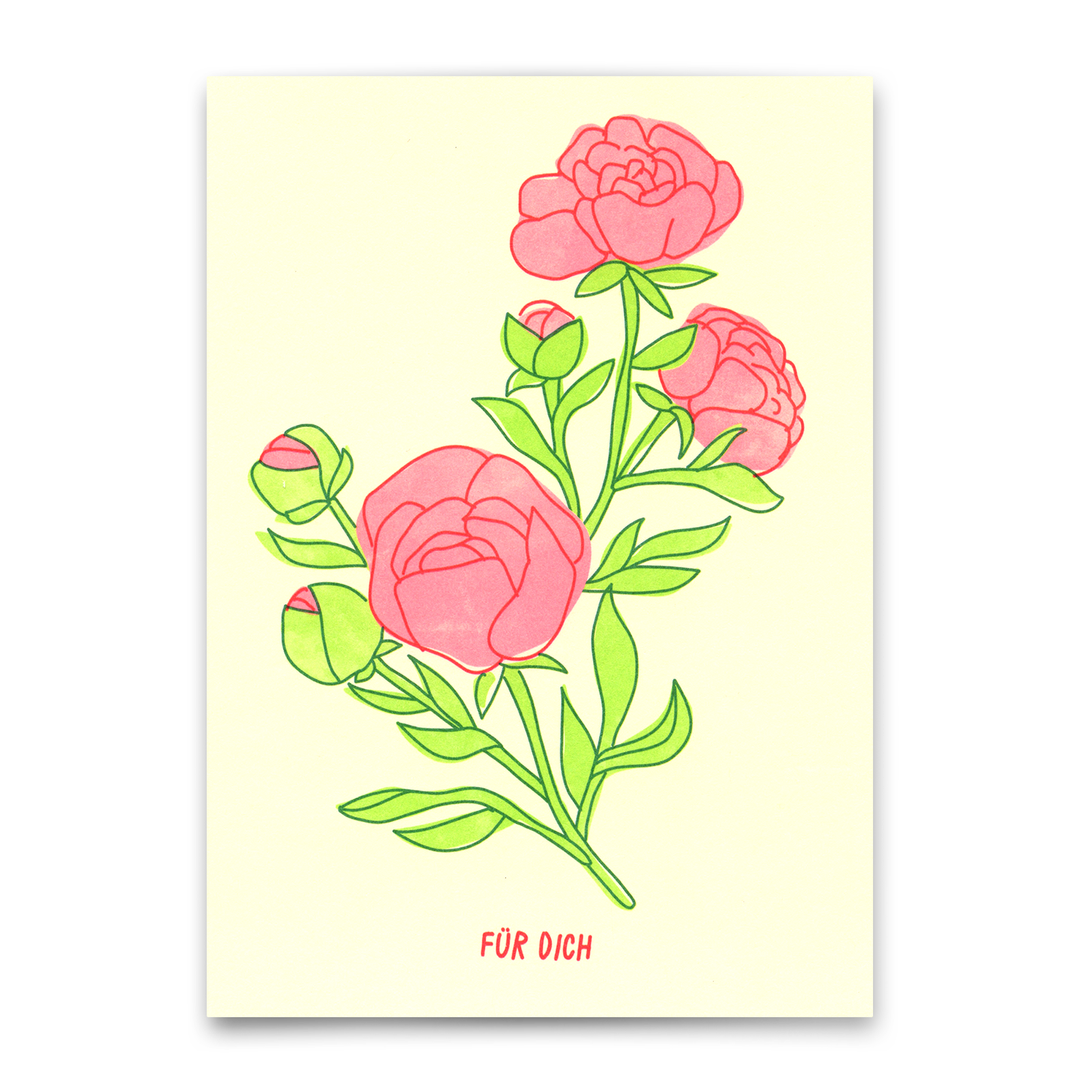 Postkarte "Für dich Rose" | Schöne Karte für jeden Anlass