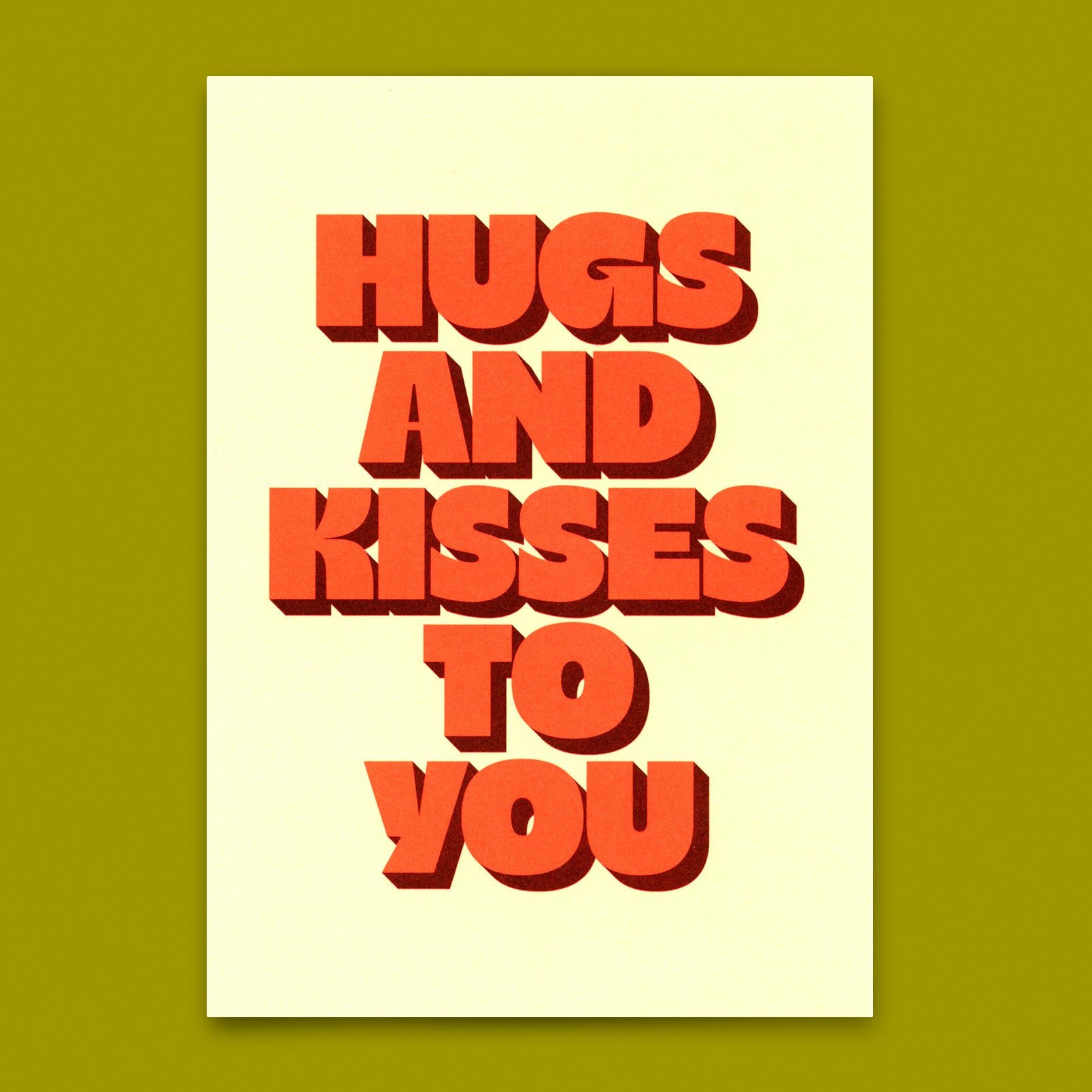 Postkarte "Hugs and Kisses to you" | Besondere Karte für Verliebte