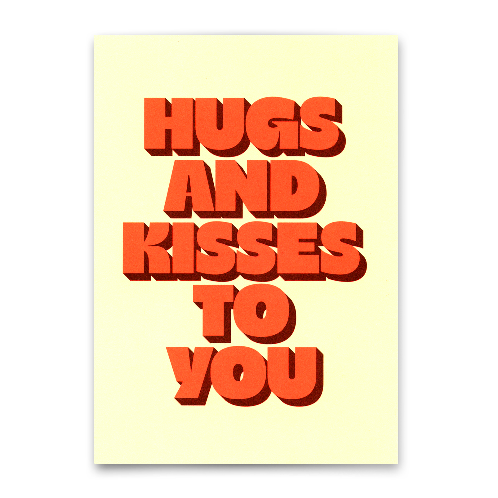 Postkarte "Hugs and Kisses to you" | Besondere Karte für Verliebte