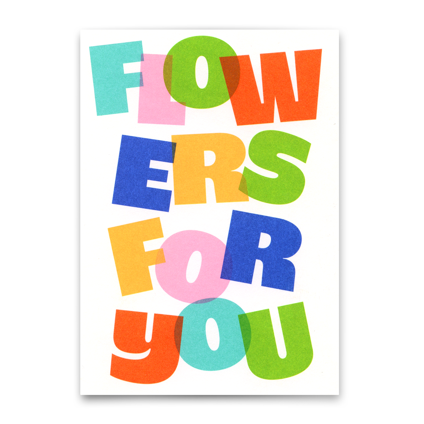 Postkarte "Flowers for you Colorful Letters" | Schöne Karte für jeden Anlass