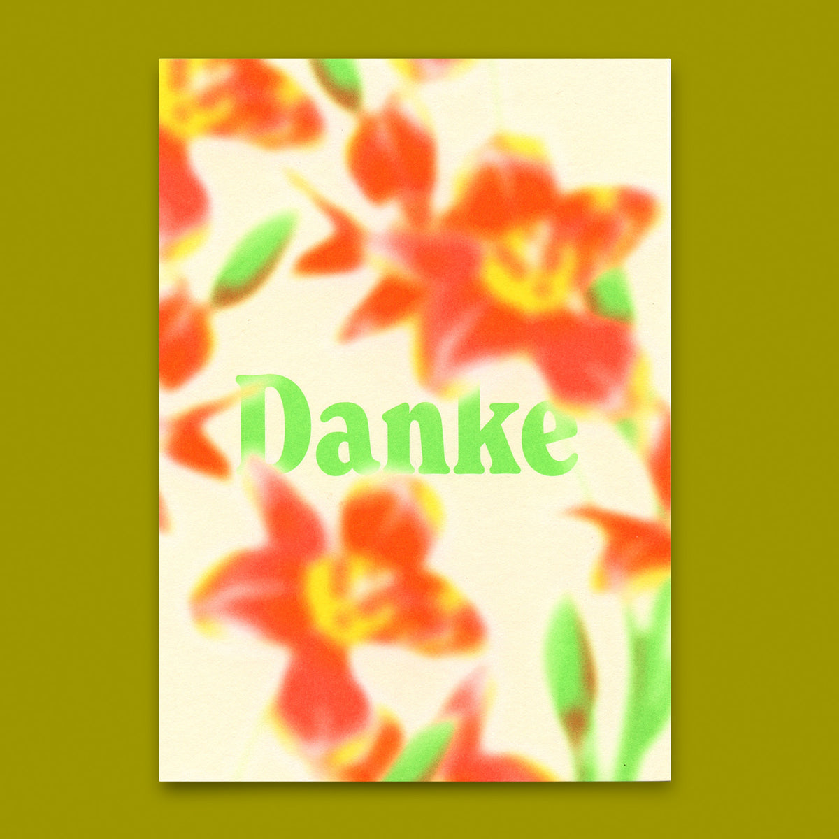 Postkarte "Danke Blurred Flower" | Besondere Karte zum Dankesagen