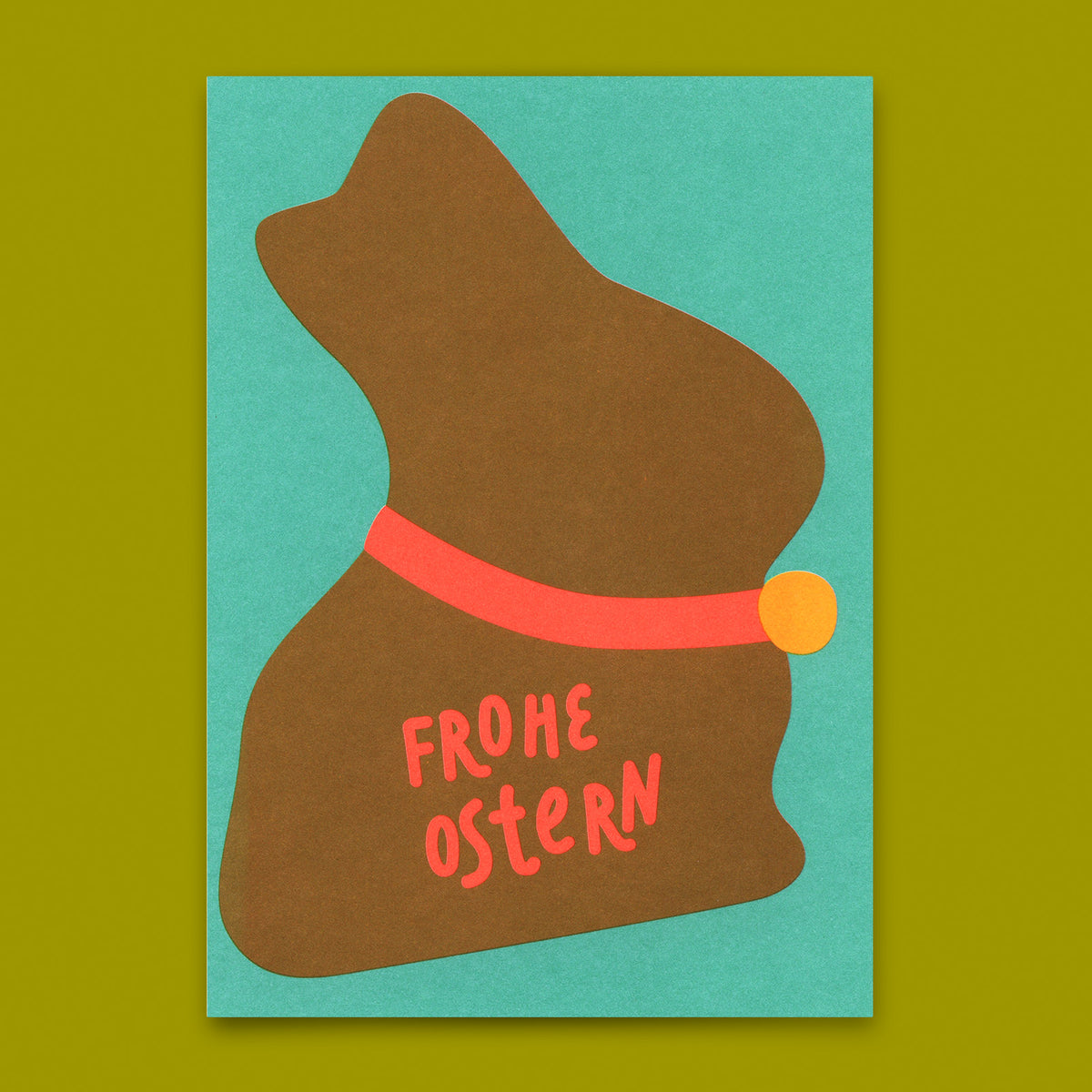 Postkarte "Frohe Osterne Schokohase" | Schöne Karte zu Ostern