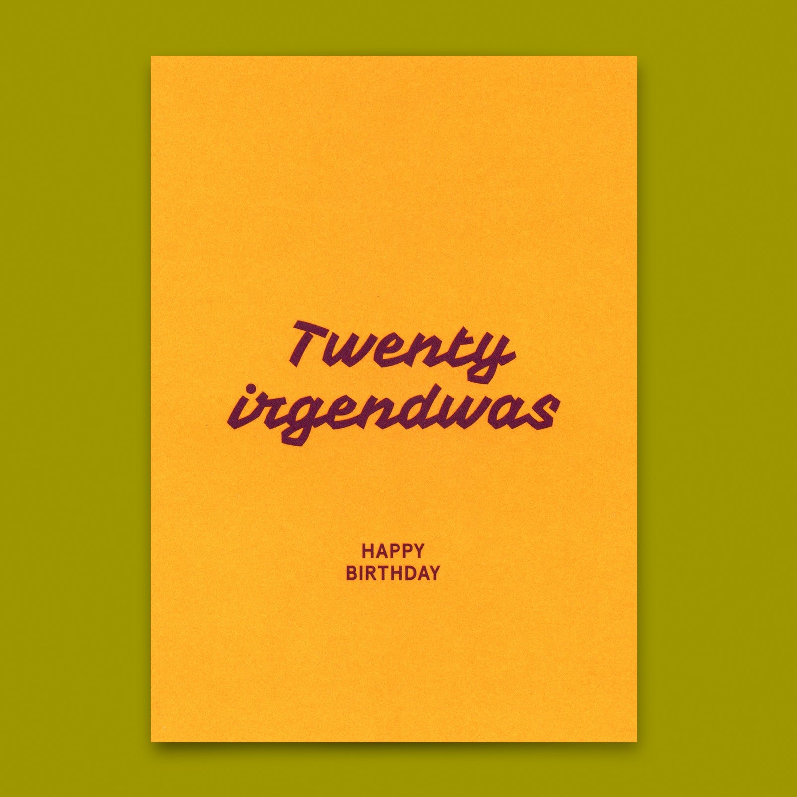 Postkarte "Twenty irgendwas" | Lustige Karte zum Geburtstag