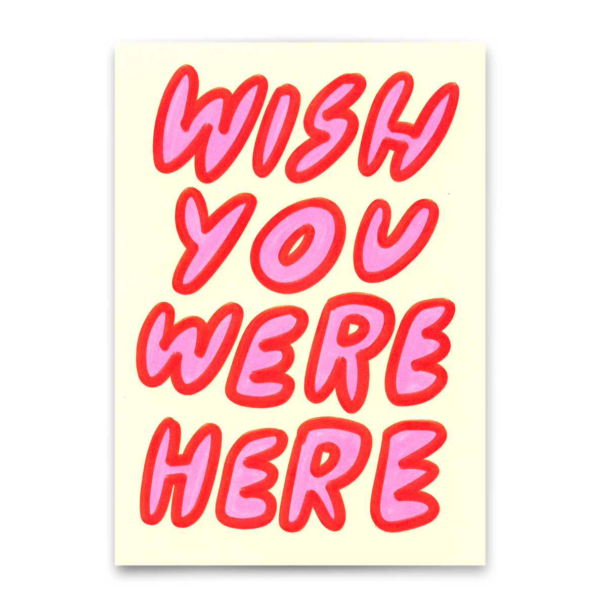 Postkarte "Wish you were here" | Besondere Karte für Verliebte