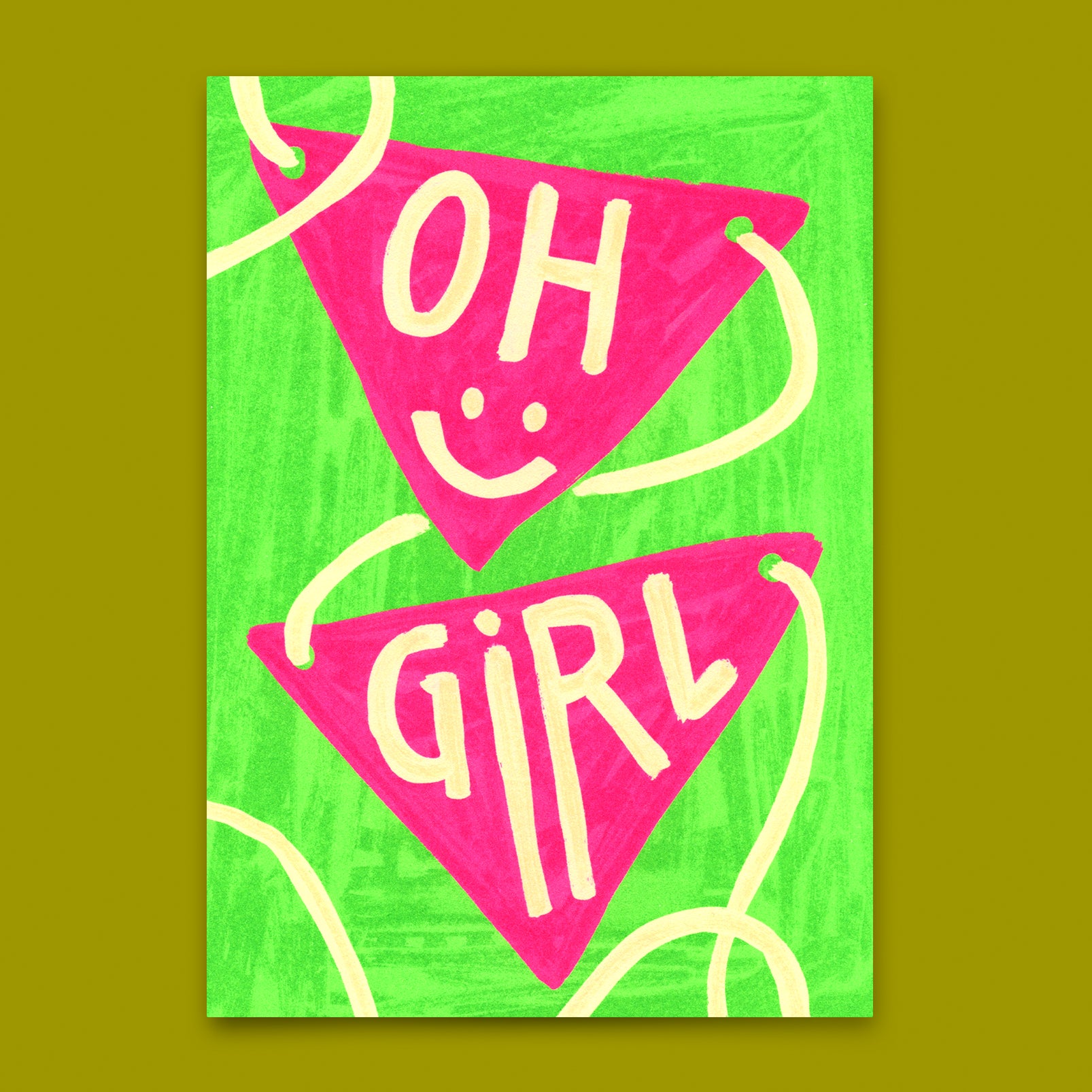 Postkarte "Oh Girl" | Coole Karte für jeden Anlass