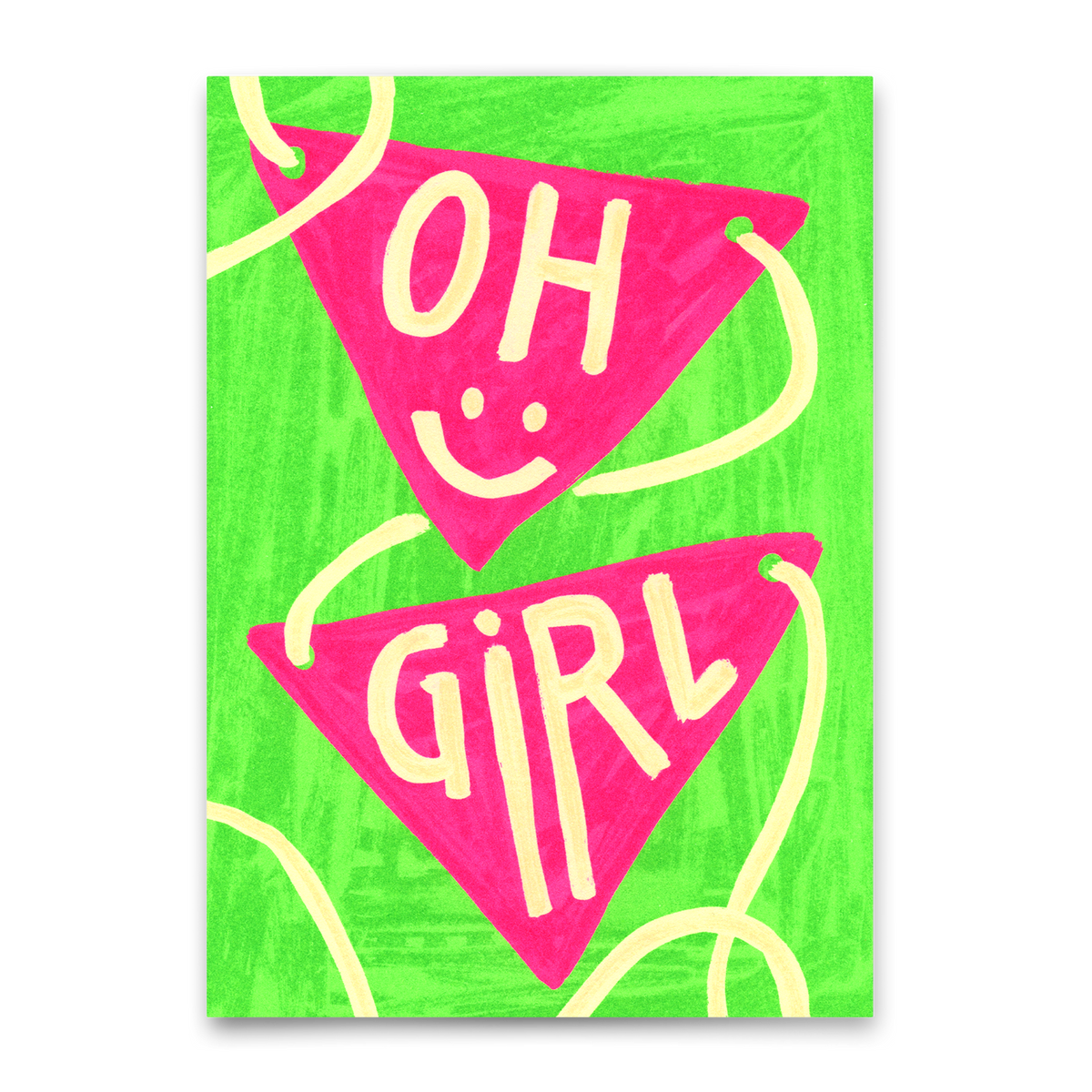 Postkarte "Oh Girl" | Coole Karte für jeden Anlass