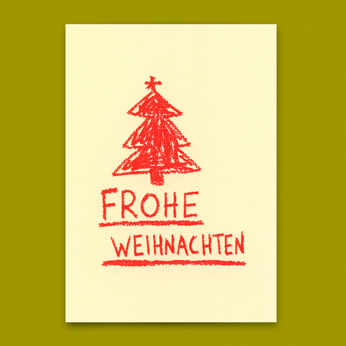 Postkarte "Frohe Weihnachten Wachsmalstift" | Ausgefallene Postkarte zu Weihnachten