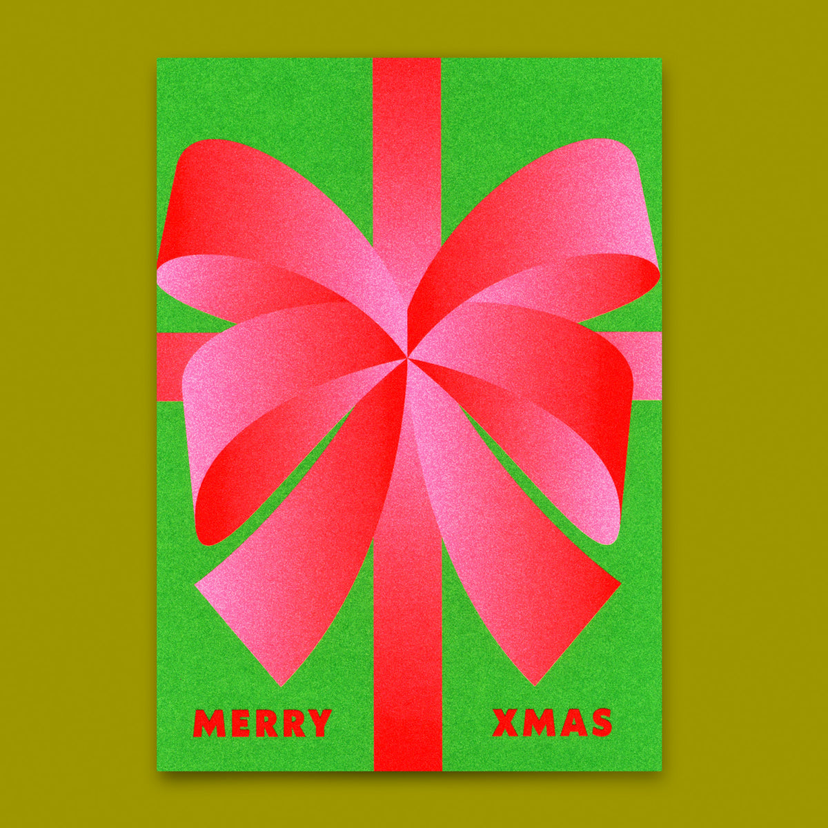Postkarte "Schleife" | Schöne Postkarte zu Weihnachten