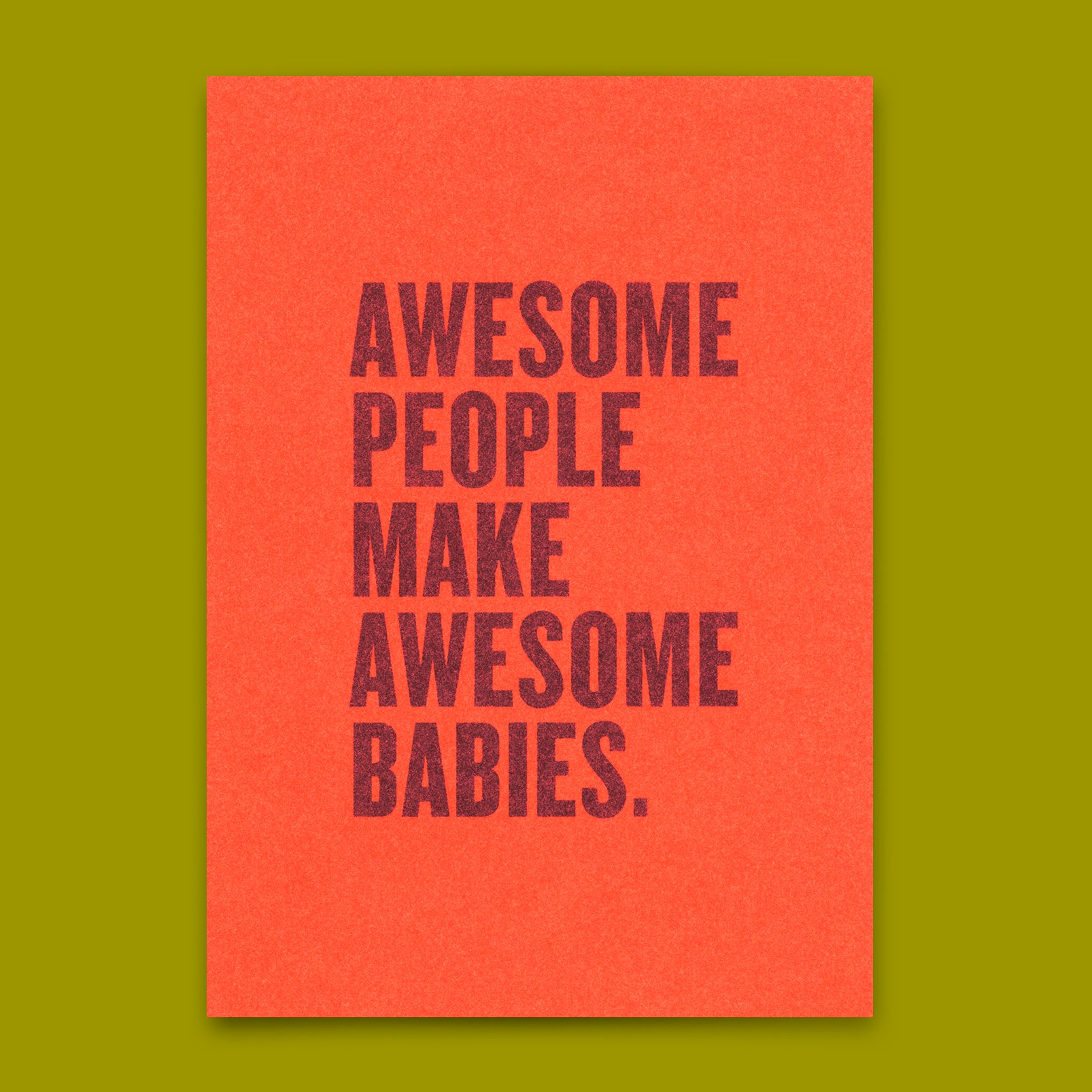 Postkarte "Awesome people" | Lustige Karte mit Spruch zur Geburt