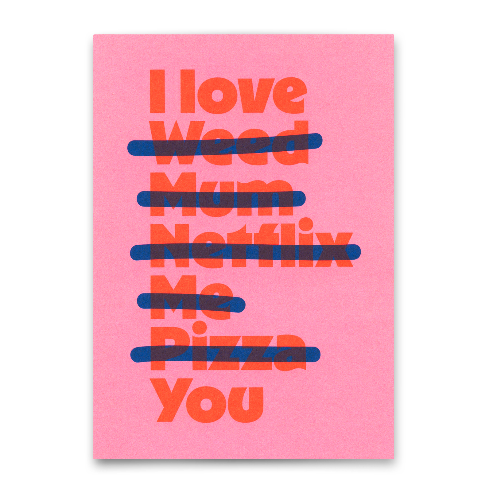 Postkarte "I love … you" | Lustige Karte für Verliebte