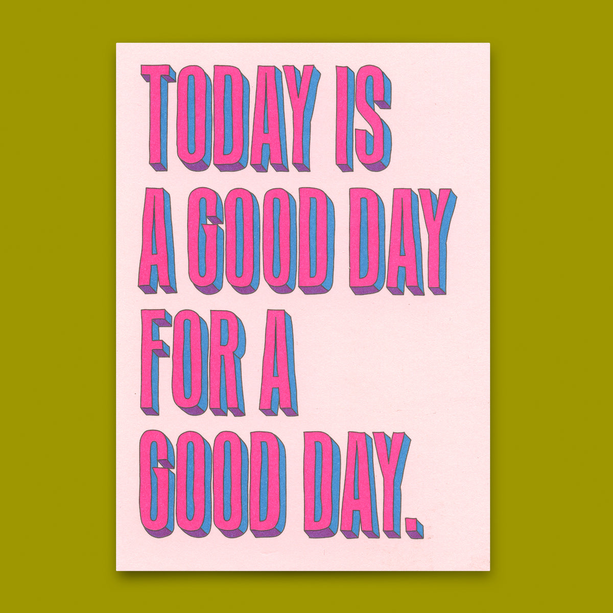 Postkarte "Good day Typo" | Besondere Karte mit Spruch