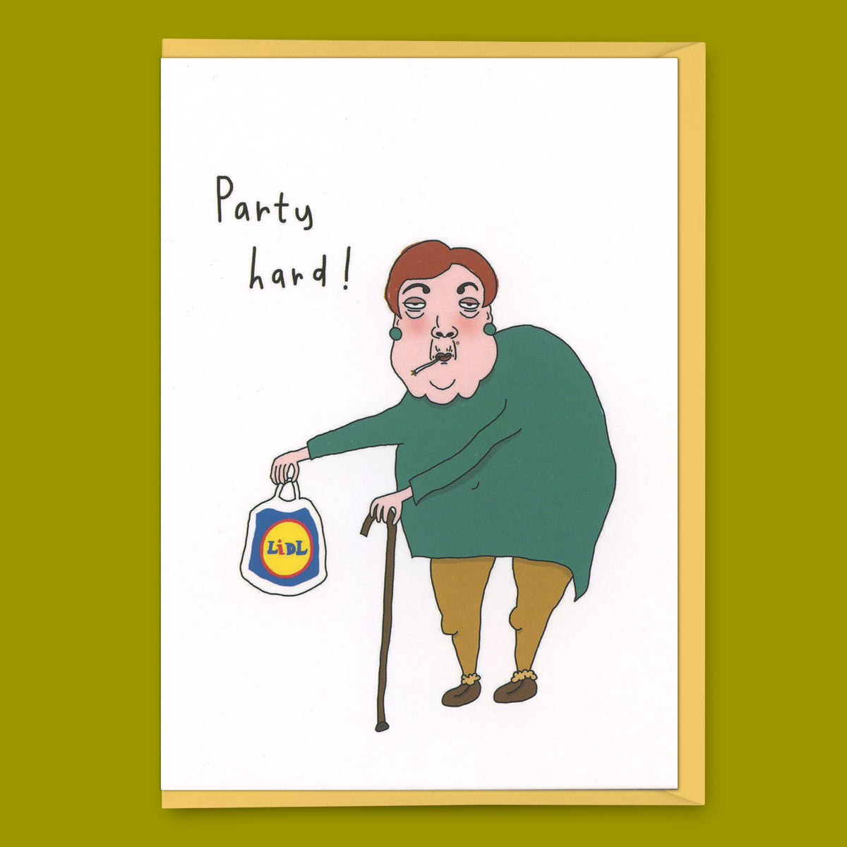"Party Hard" Greeting Card | Funny Folded Card | Eat Mielies