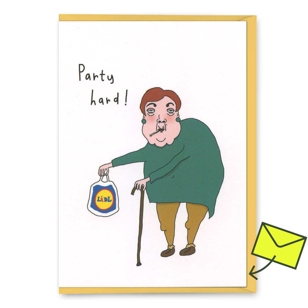 "Party Hard" Greeting Card | Funny Folded Card | Eat Mielies