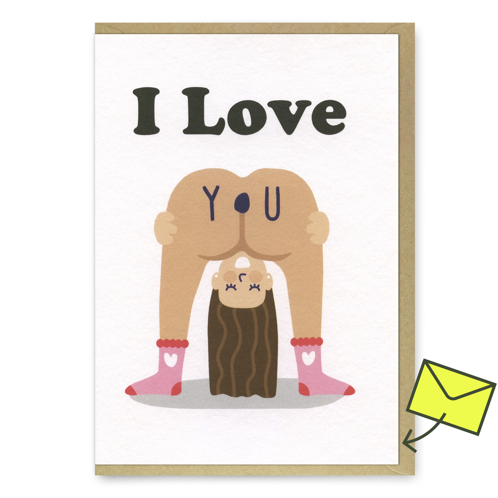 Grußkarte "I love you (Girl Bum/Lol)" | Klappkarte | Studio Boketto