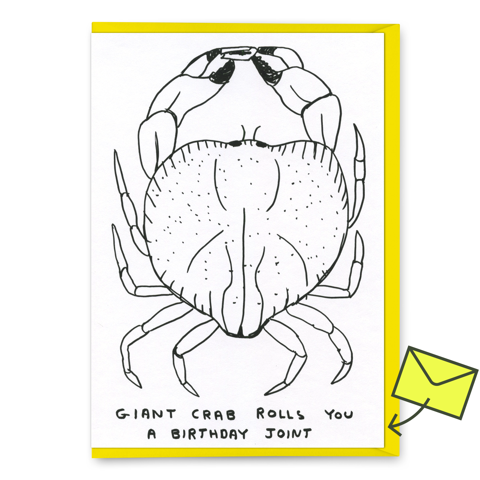 Grußkarte "Giant crab" | Lustige Klappkarte | David Shrigley