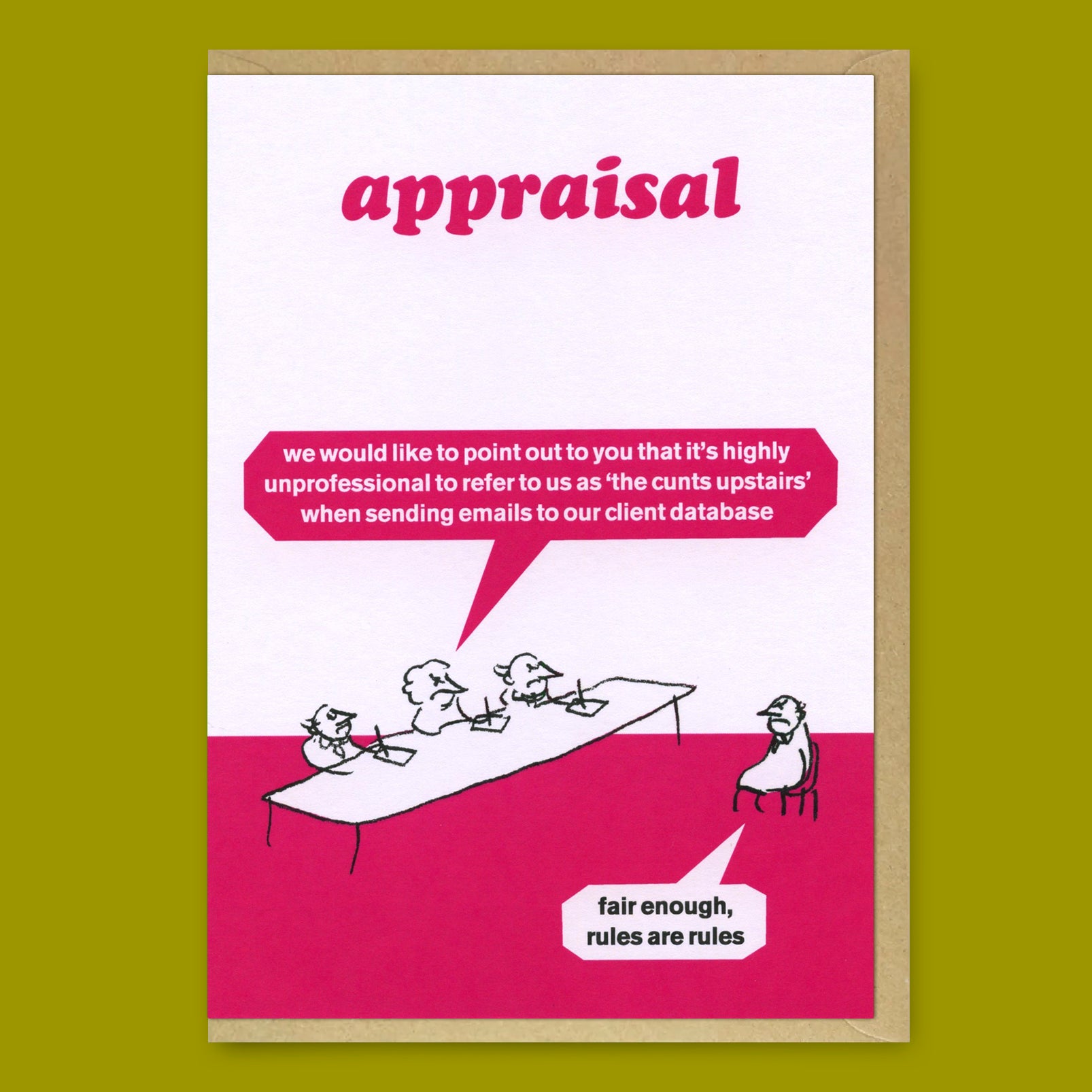 Grußkarte "Appraisal Cunts Upstairs" | Witzige Klappkarte | Modern Toss