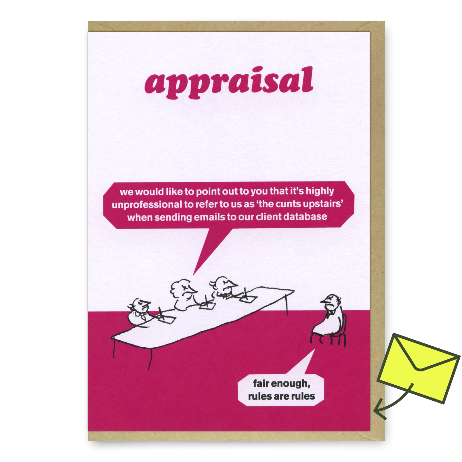 Grußkarte "Appraisal Cunts Upstairs" | Witzige Klappkarte | Modern Toss